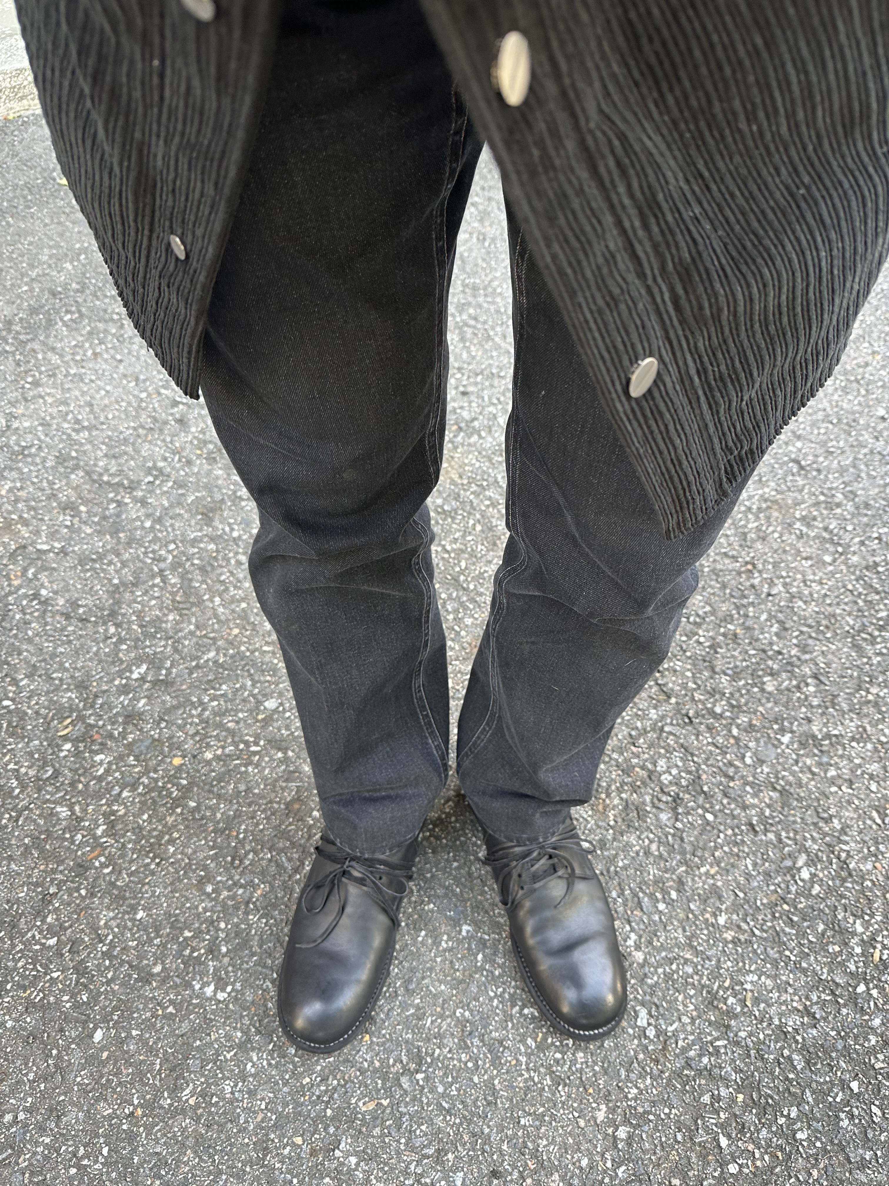 Guidi Soft Horse Full Grain Leather Ankle Boots Black 착용 스타일 - 1