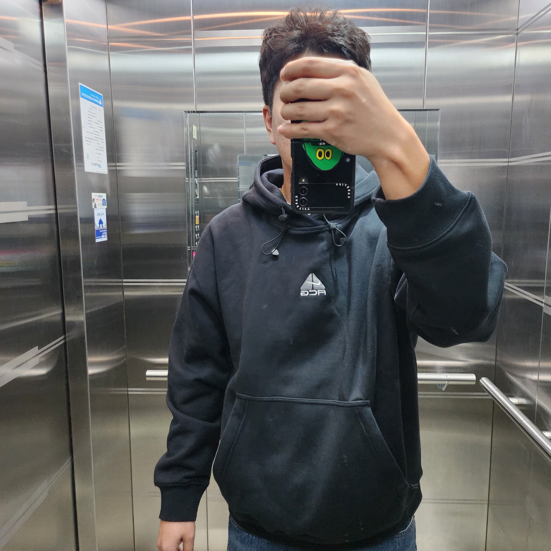 Nike ACG Therma-Fit Fleece Pullover Hoodie Black Anthracite - Asia 착용 스타일 - 3