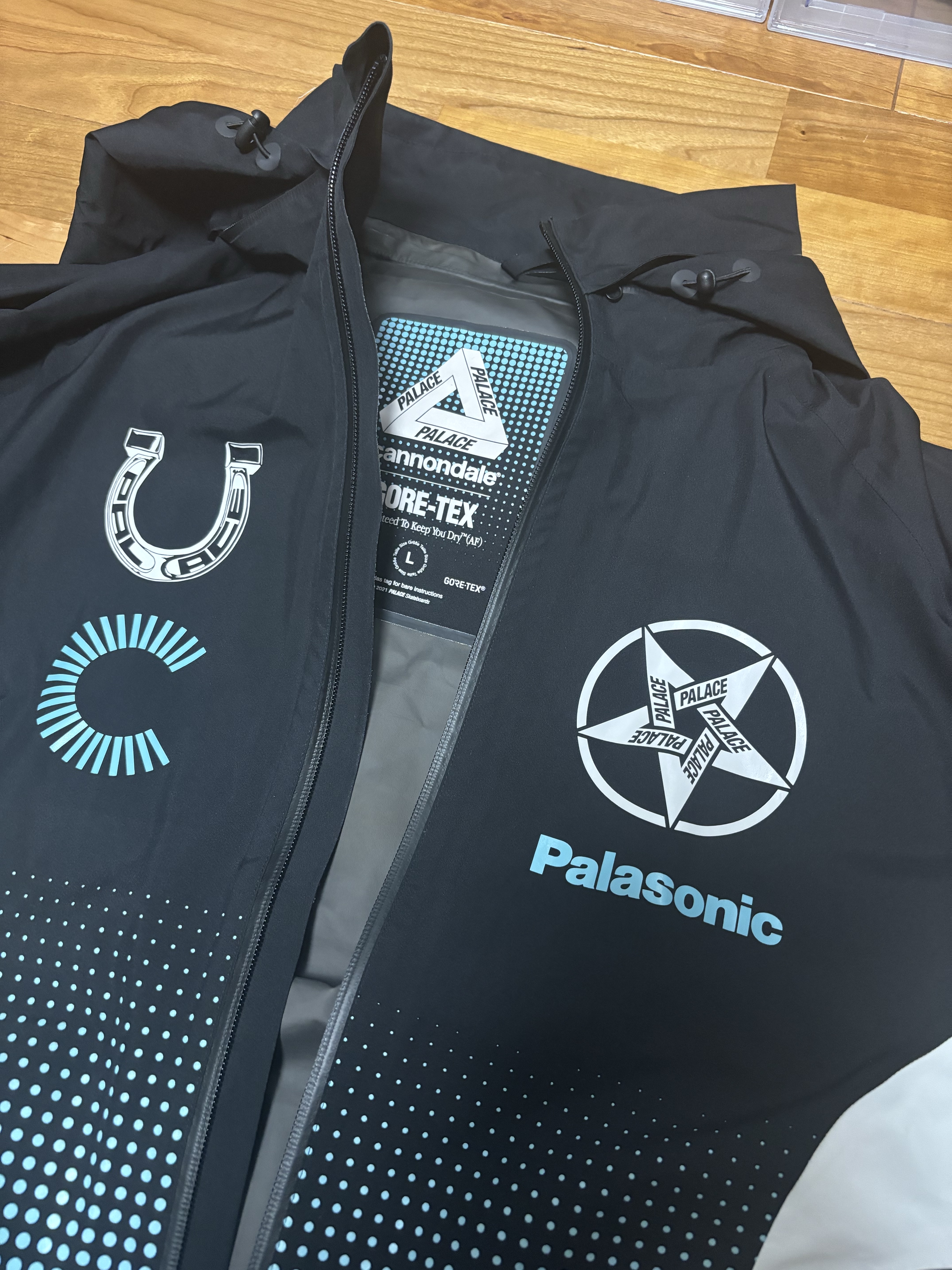 Palace x Cannondale Mad Boy Gore-Tex Paclite Jacket Black Mint - 21FW, Palace x Cannondale Mad Boy 6-Panel Black - 21FW 착용 스타일 - 3