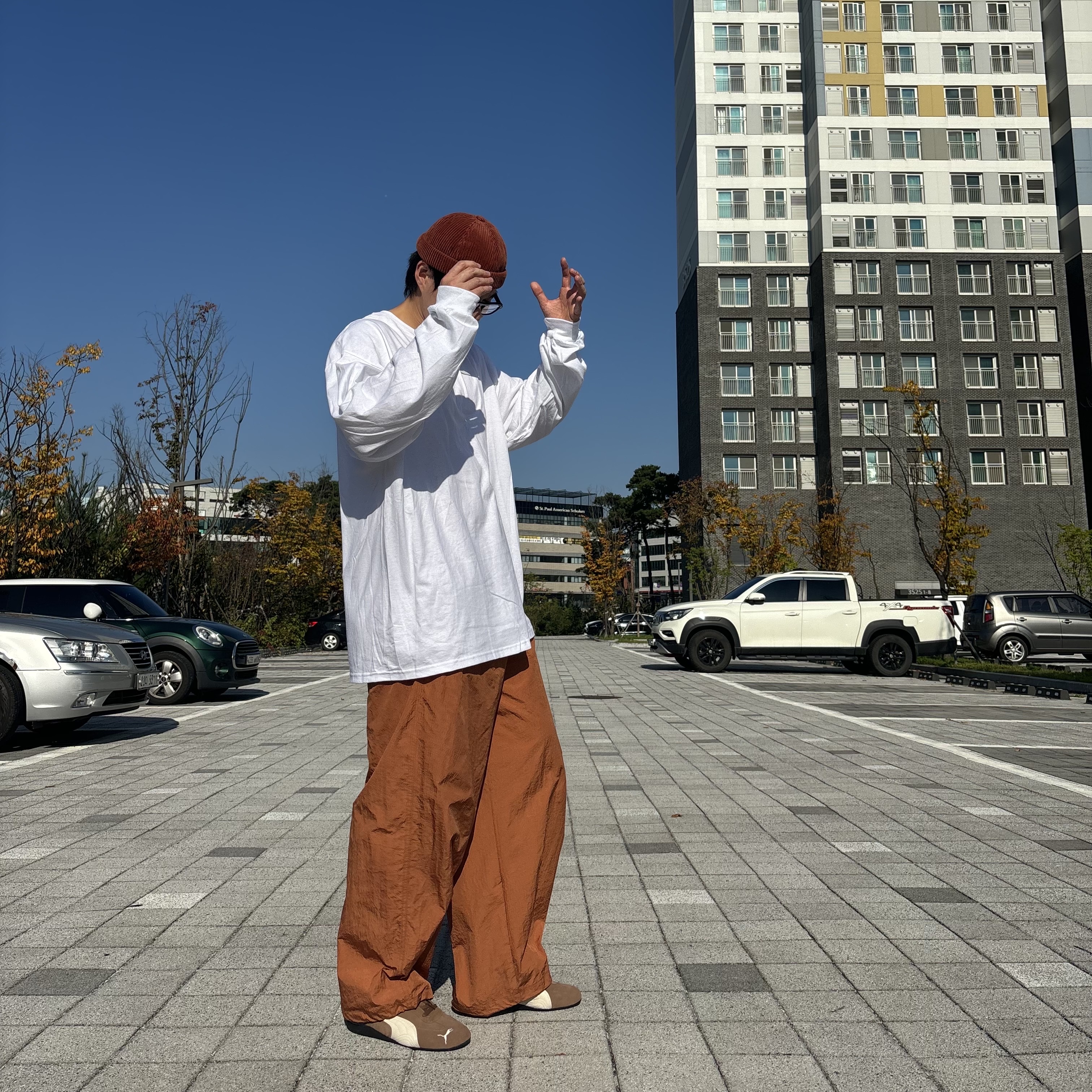 AAA Heavy Cotton 1304 Long Sleeve T-Shirt White Black (2Pack), Puma Speedcat Archive Haute Coffee Frosted Ivory 착용 스타일 - 4