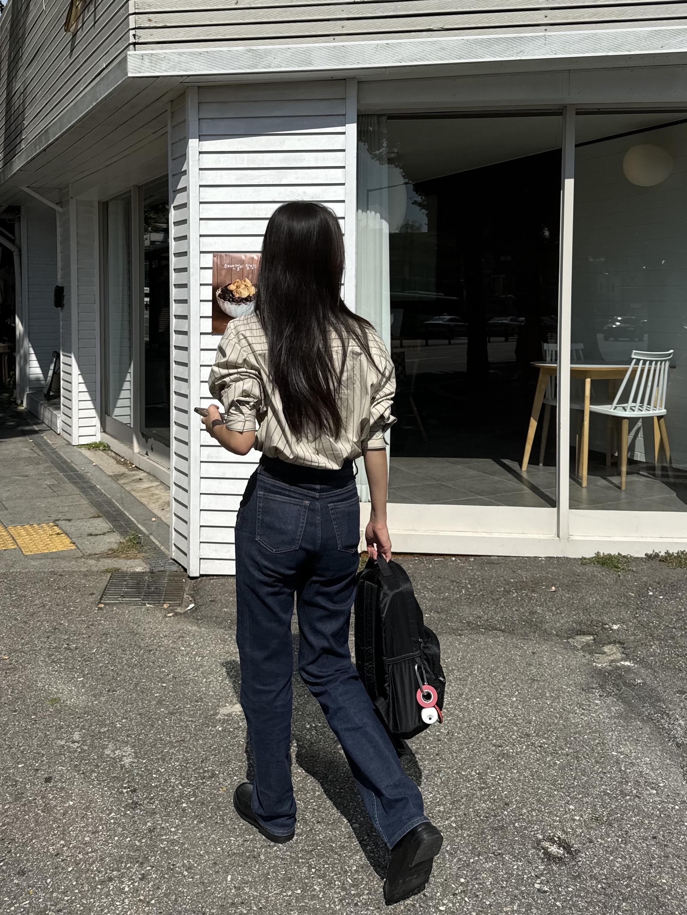 Porter Tanker Backpack Black 착용 스타일 - 3