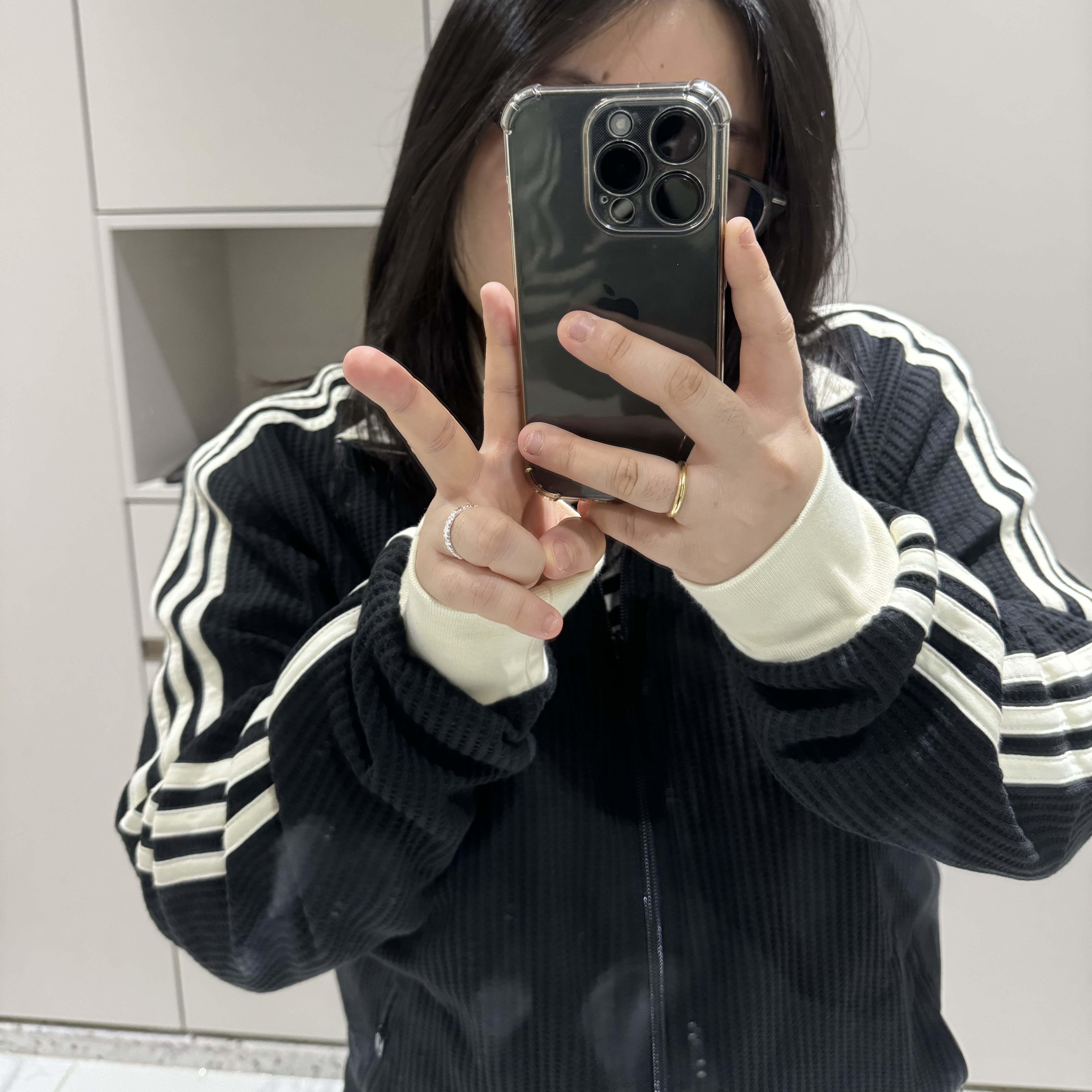 Adidas Waffle Beckenbauer Track Top Black - KR Sizing 착용 스타일 - 1