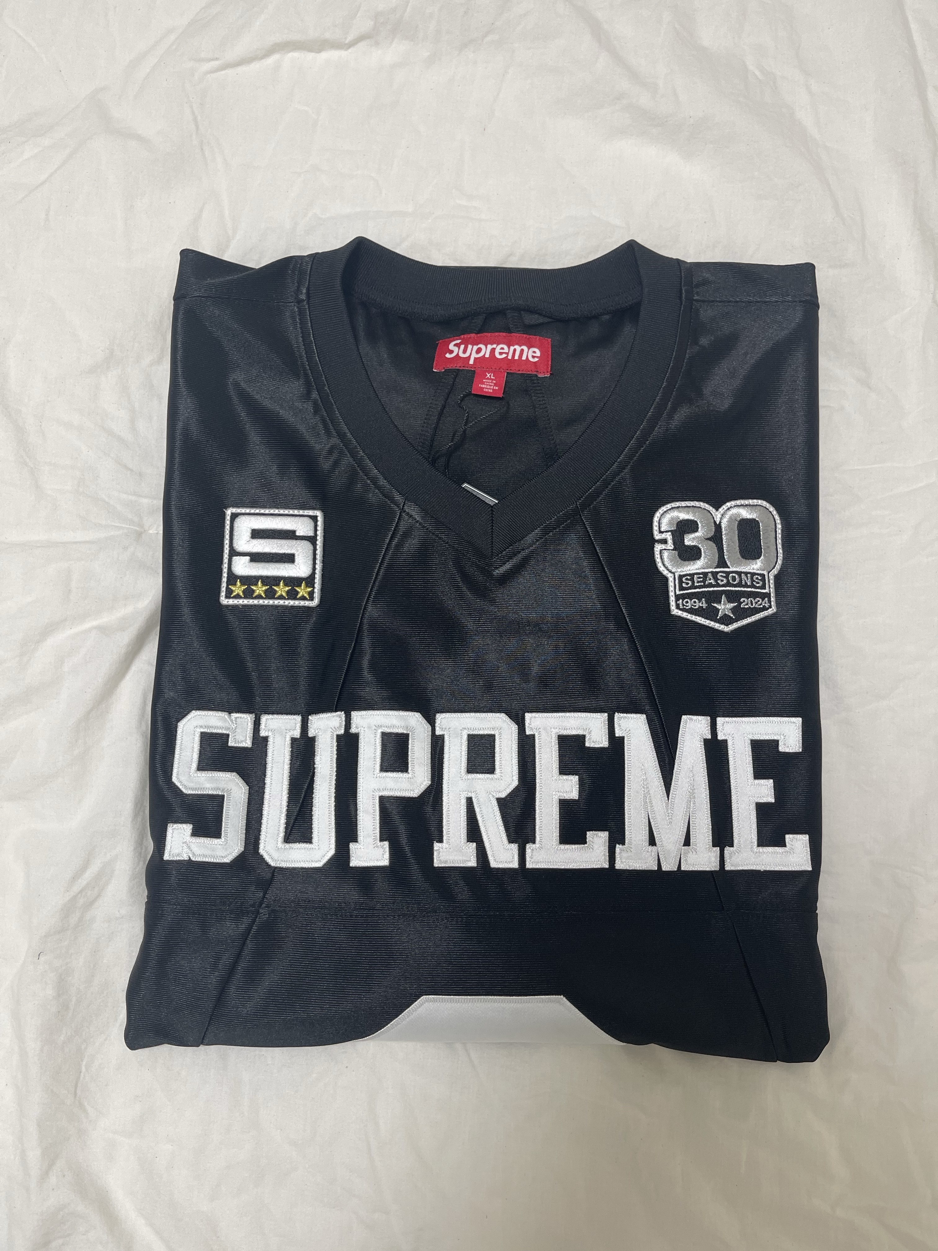 Supreme Star Football Jersey Black - 24FW 착용 스타일 - 1