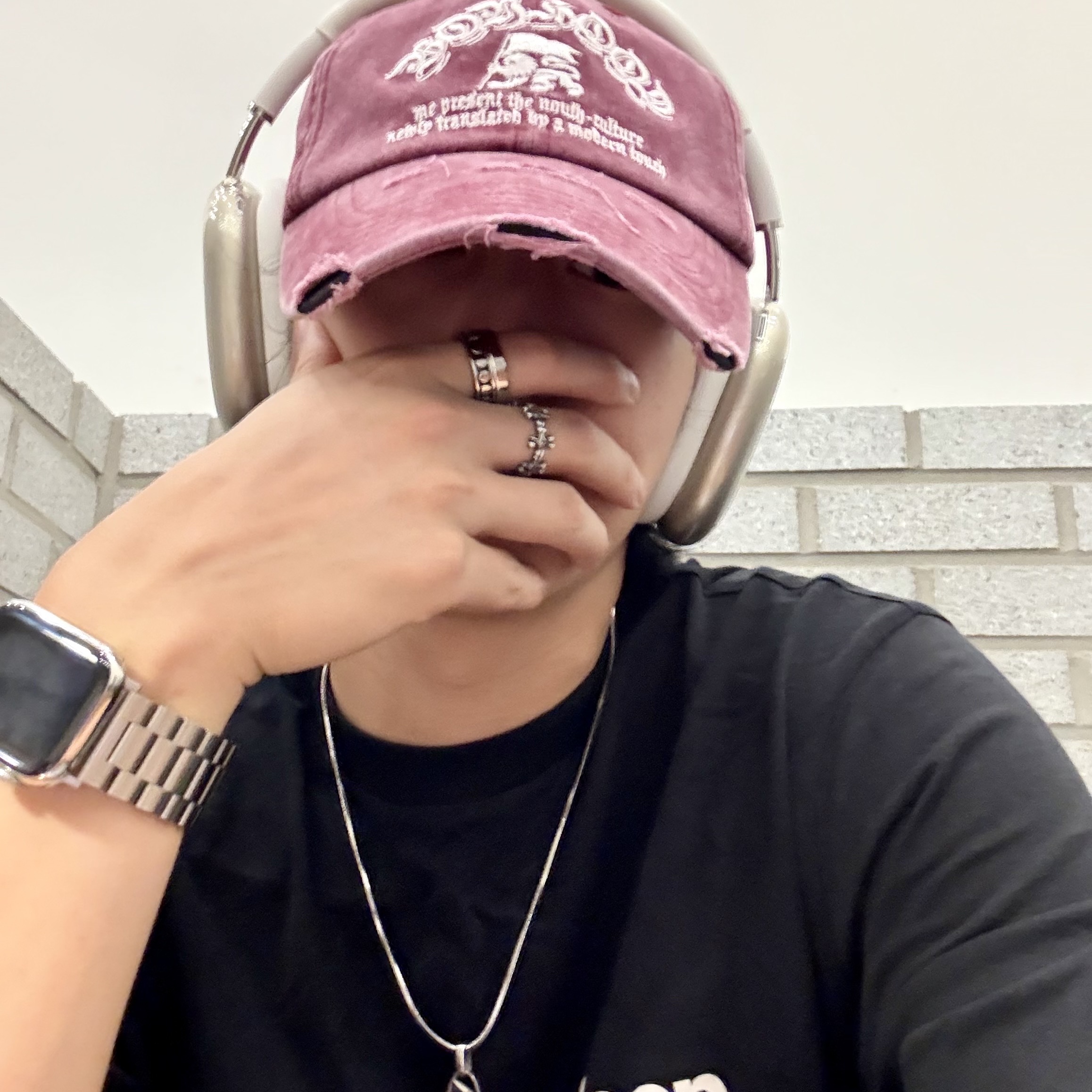 [프리오더] Polyteru 925 Silver Ring 004 Floral Cross Bone, Diesel Dx1170 Stainless Steel Ring Set Silver Black (Set of 2) 착용 스타일