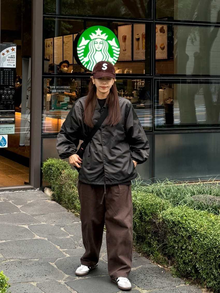 Supreme Corduroy S Logo 6-Panel Dark Brown - 24FW, Essentials Coaches Jacket Iron - 22SS 착용 스타일 - 4