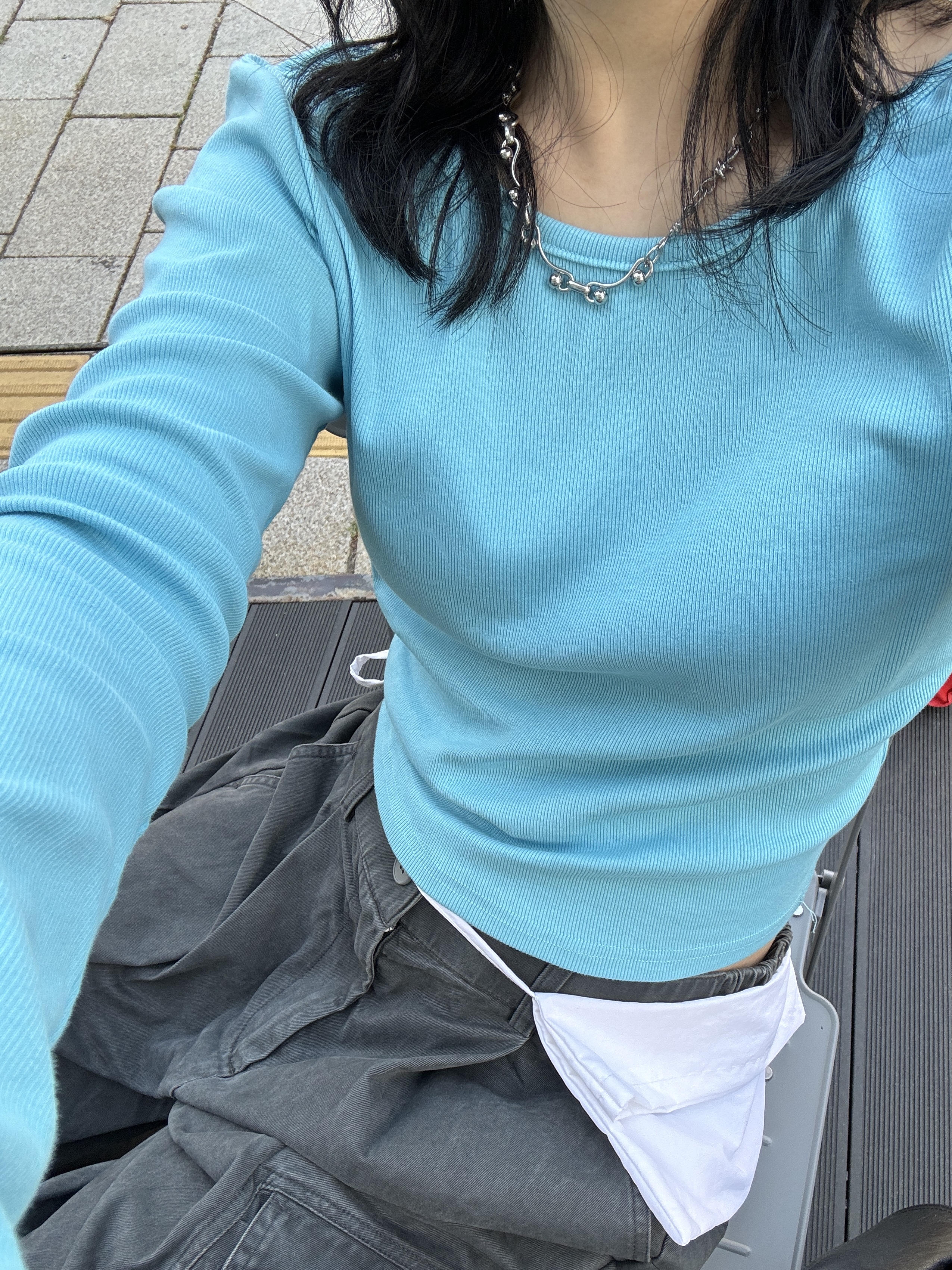 YOUCHE AR Half Chain Necklace 005 착용 스타일
