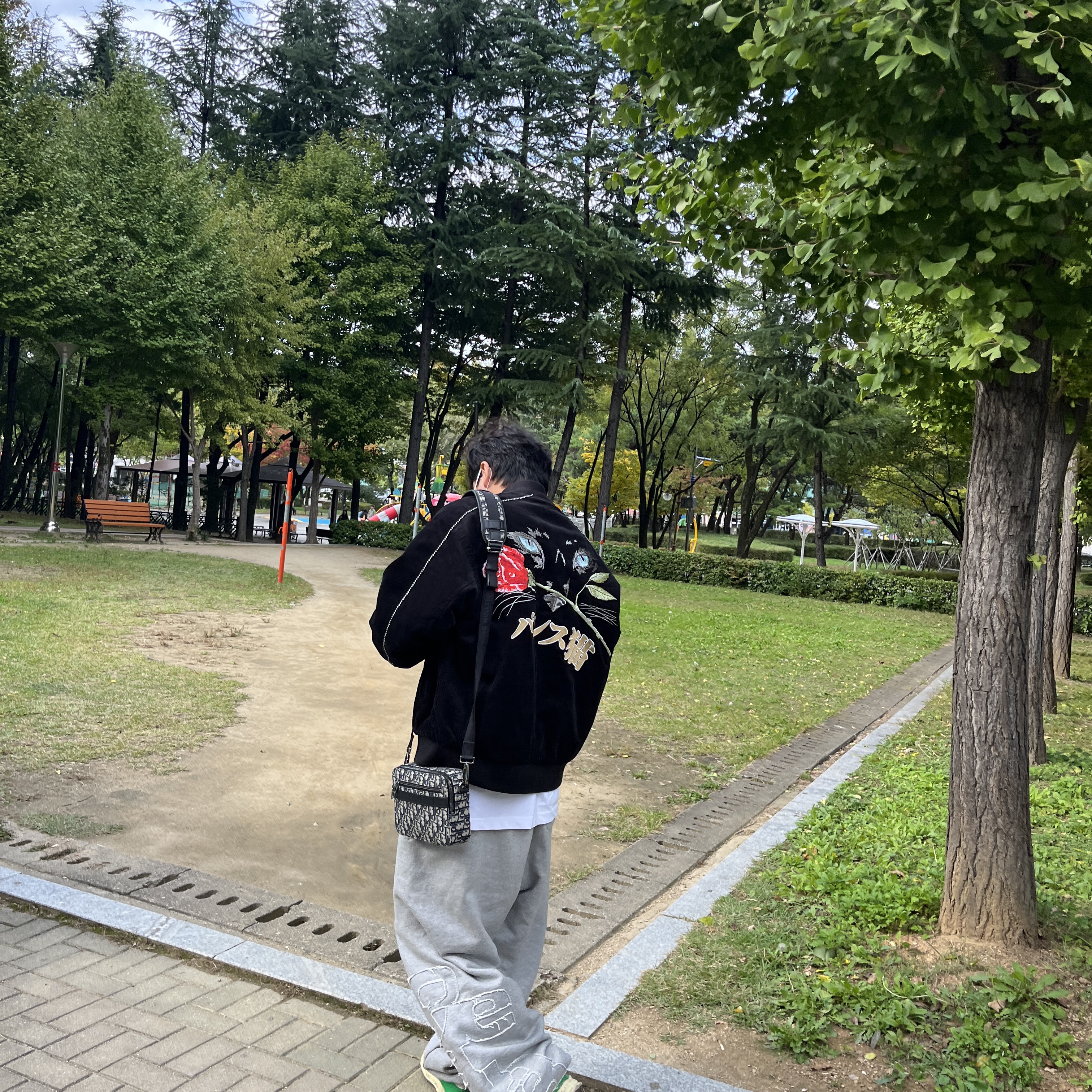 Palace Cat Eye Bomber Jacket Black - 24SS, Dior Safari Messenger Bag Beige & Black Dior Oblique Jacquard 착용 스타일