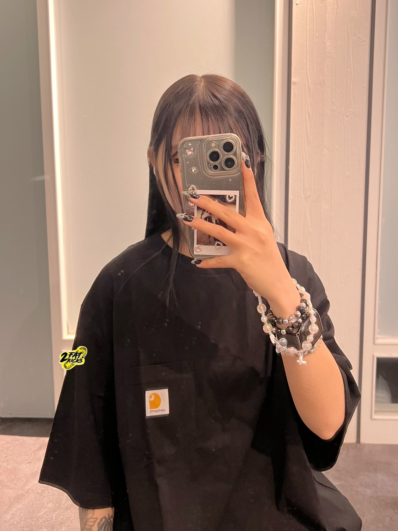Carhartt WIP S/S Pocket T-Shirt Black, Carhartt WIP Pocket T-Shirt Beaver 착용 스타일 - 2