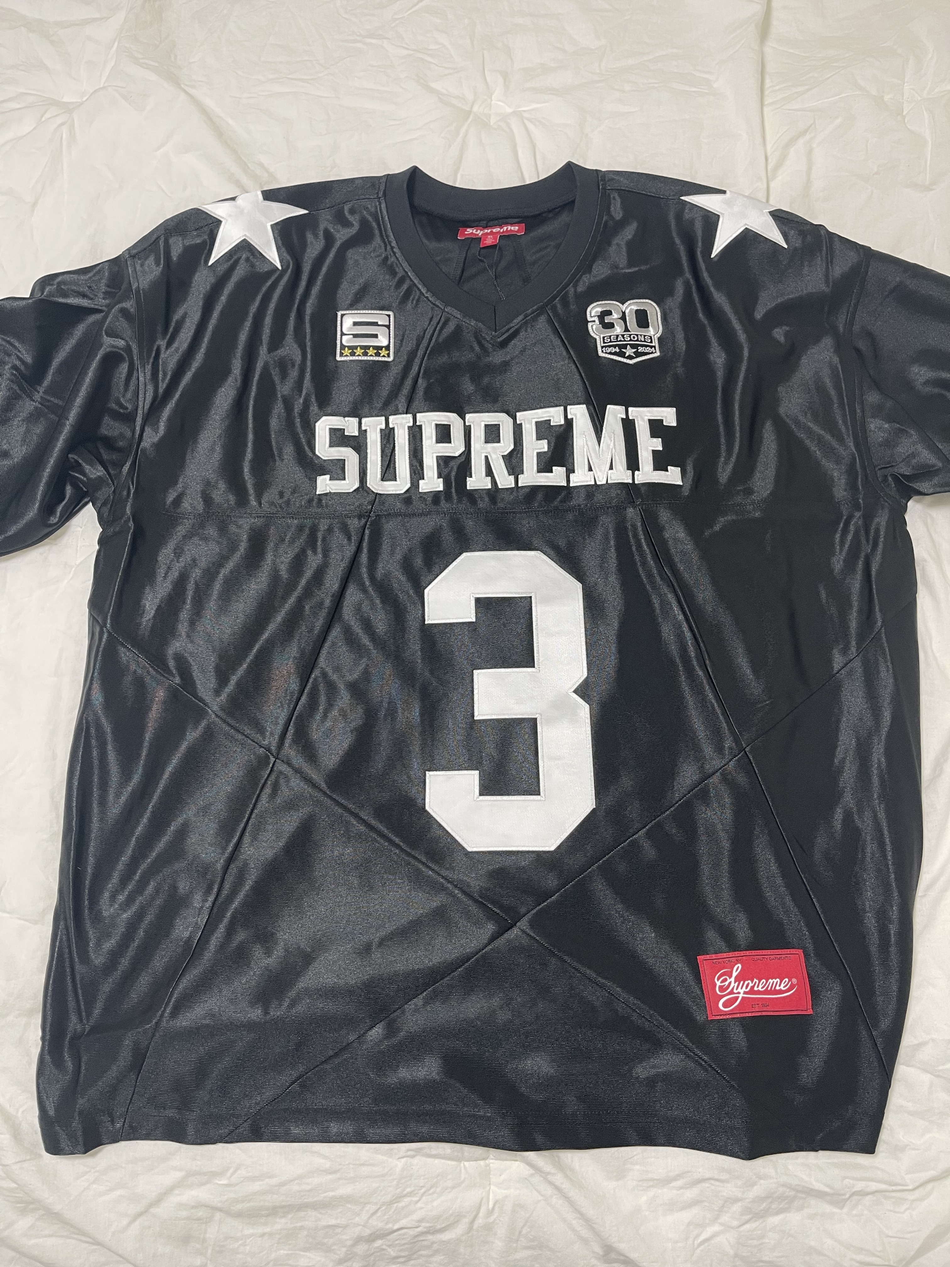 Supreme Star Football Jersey Black - 24FW 착용 스타일 - 2