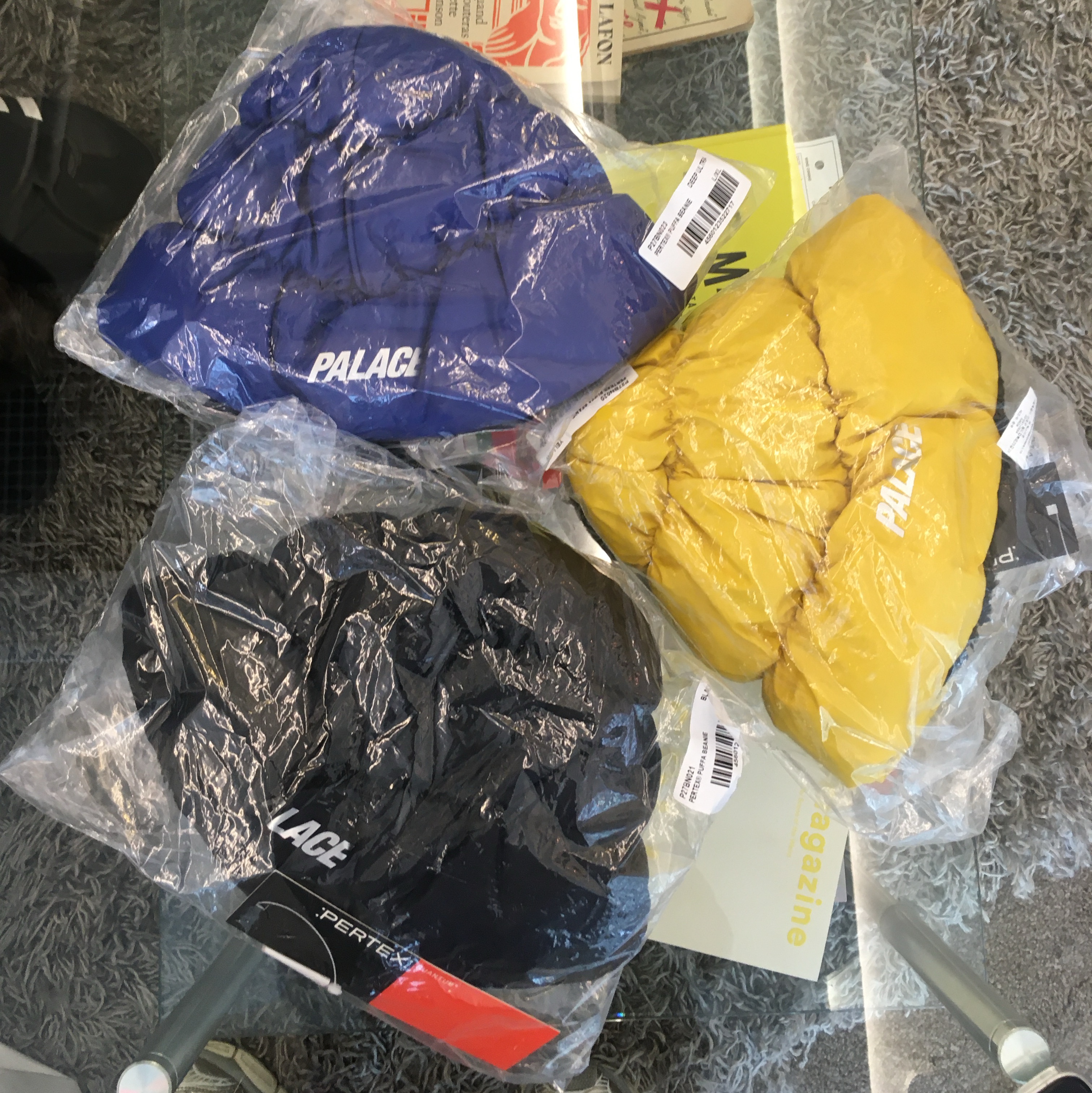Palace Pertex Puffa Beanie Black - 24FW, Palace Pertex Puffa Beanie Yellow - 24FW 착용 스타일