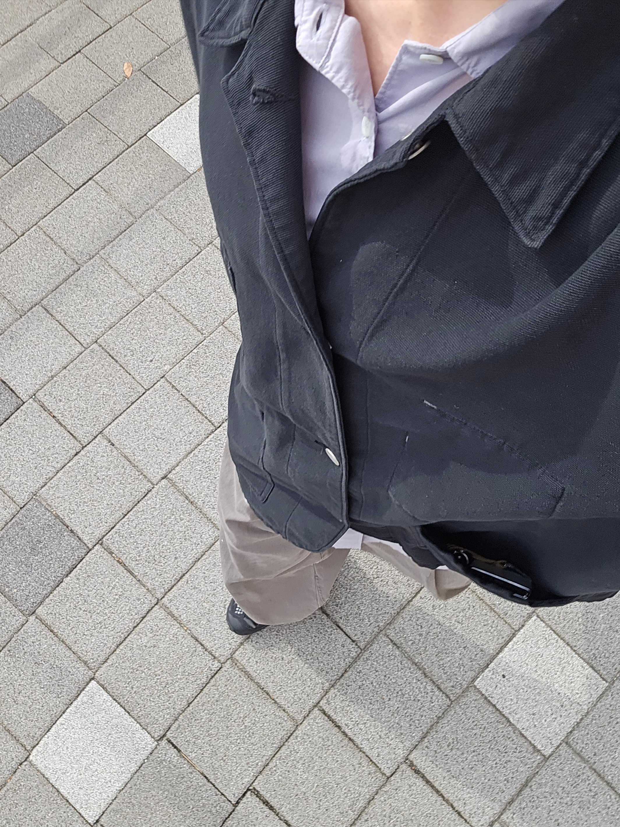 Salomon x MM6 Maison Margiela XT-4 Mule Black, Polyteru Chore Jacket (Coverall Jacket) 23 ver. Black 착용 스타일