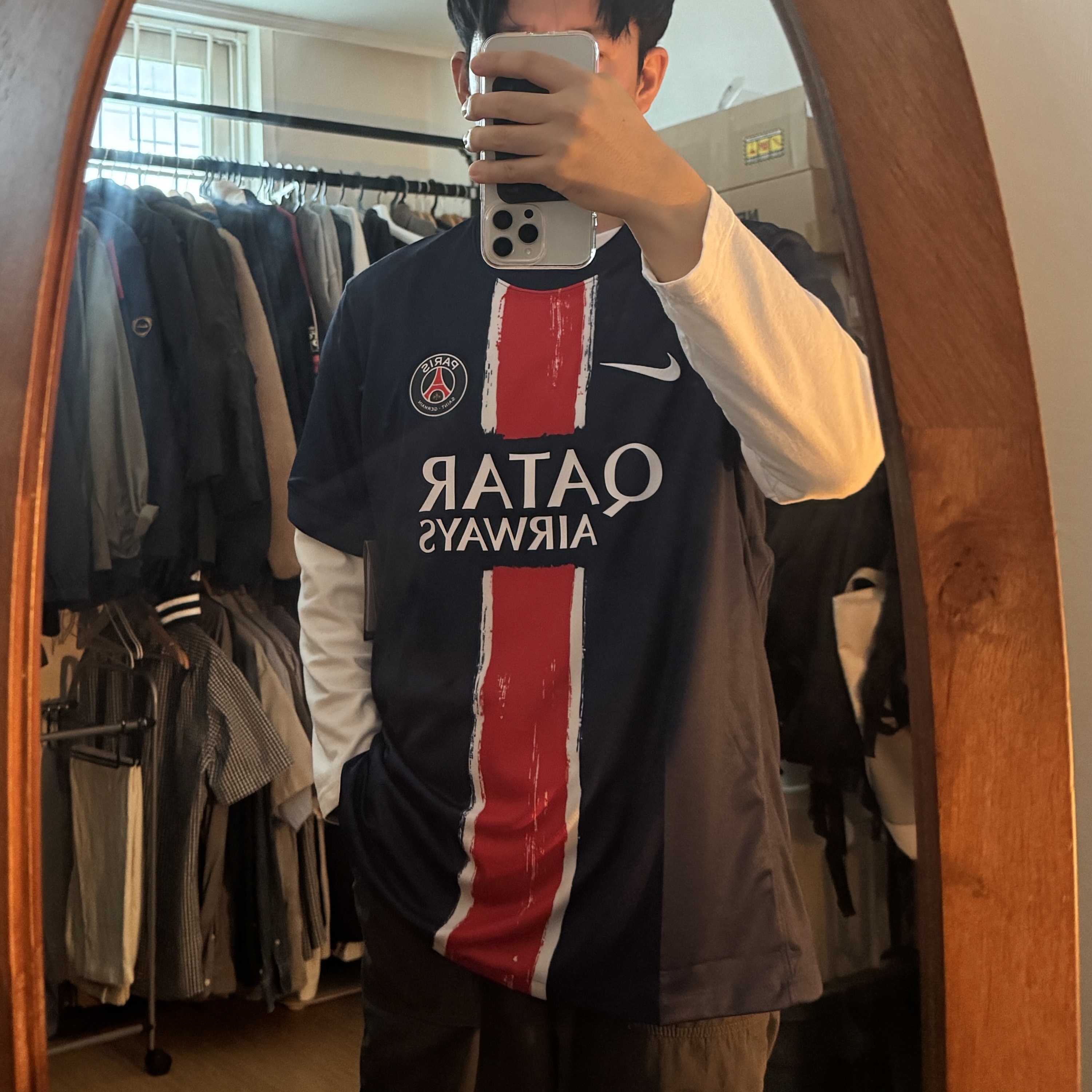 Nike Paris Saint-Germain 2024/25 Dri-Fit Stadium Home Replica Jersey Midnight Navy (Non Marking Ver.) 착용 스타일