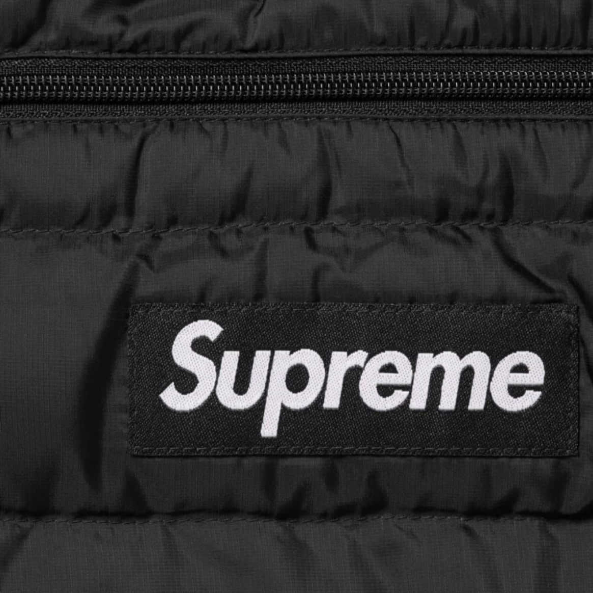 Supreme Micro Down Half Zip Hooded Pullover Black - 24FW 착용 스타일 - 2