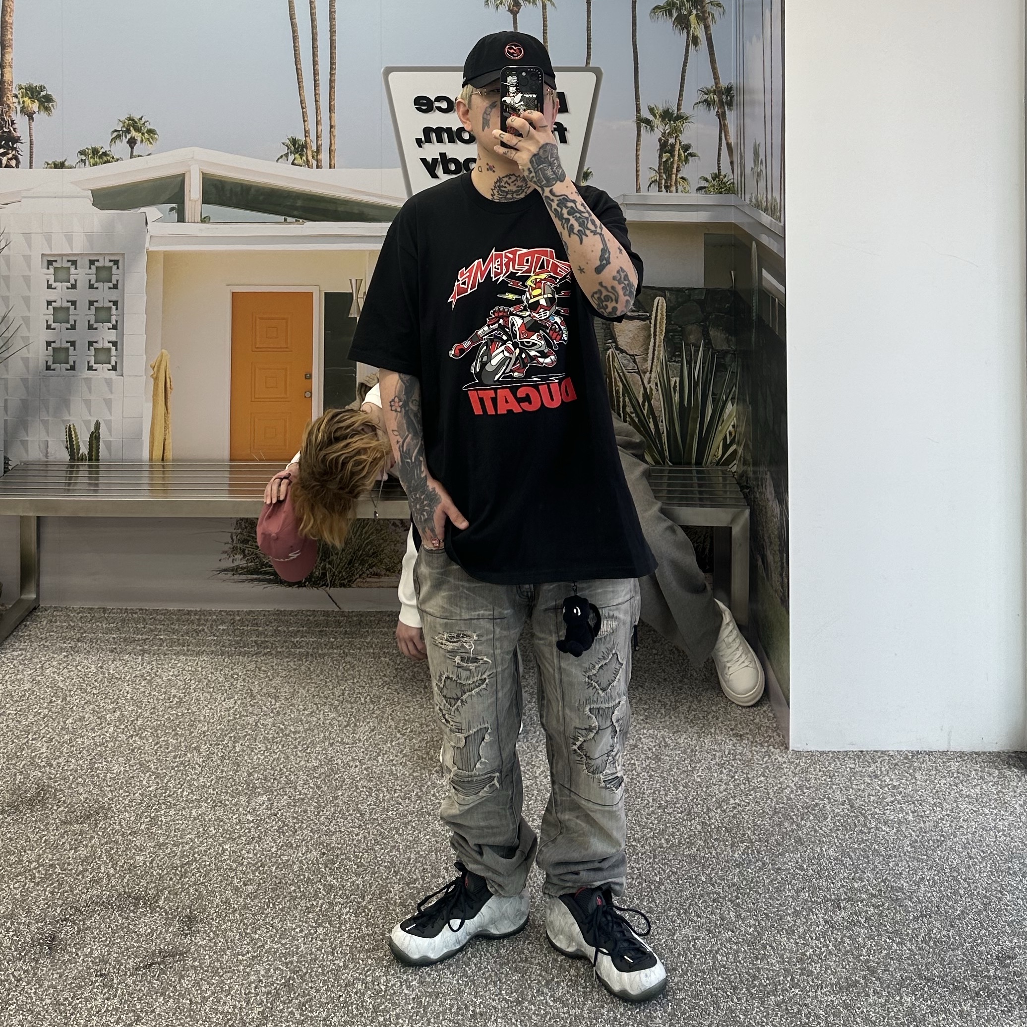 Nike x Tekken 8 Air Foamposite One PRM Jin, Supreme x Ducati Bike T-Shirt Black - 24SS 착용 스타일 - 2
