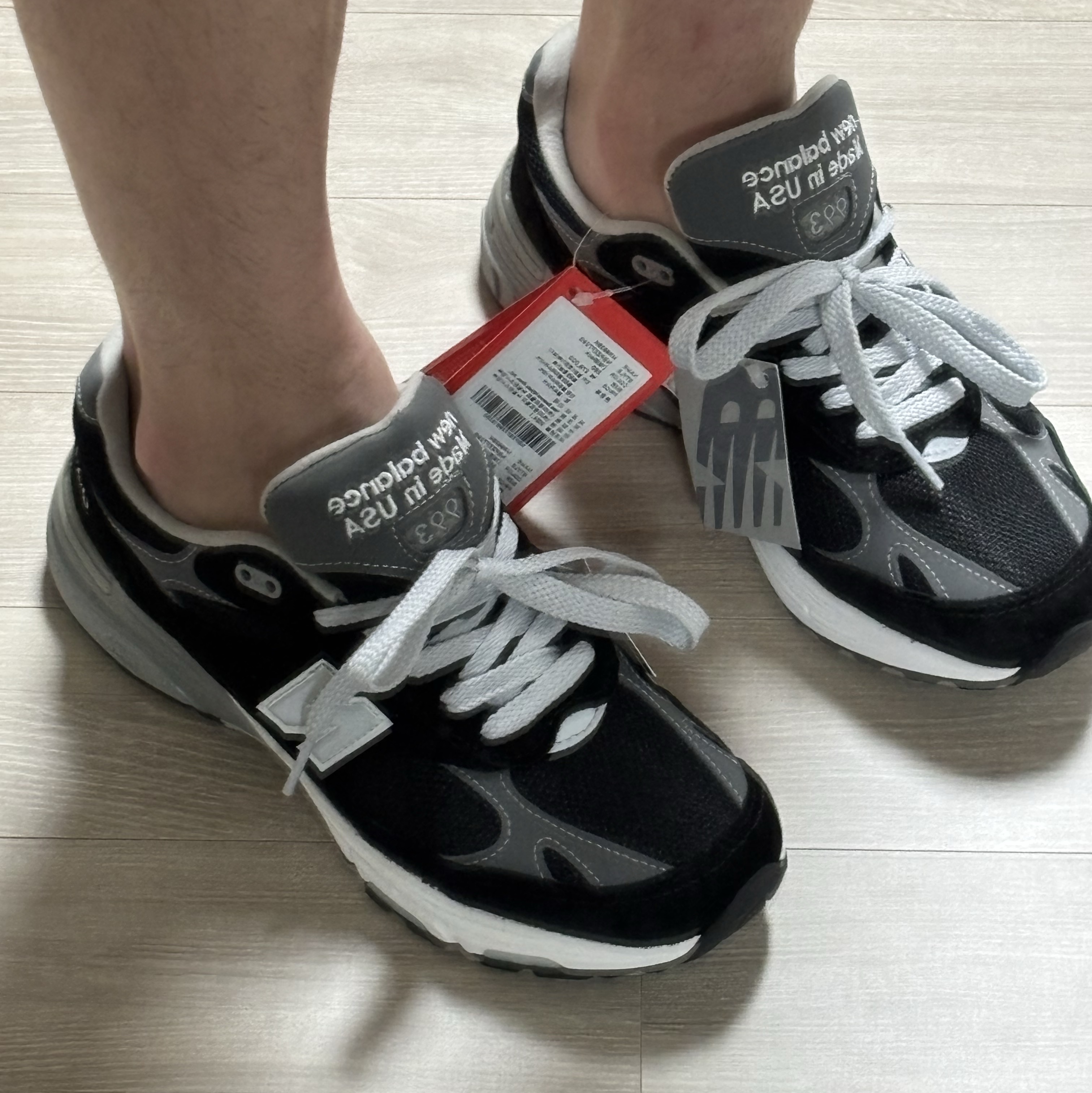 New Balance 993 Made in USA Black - D Standard 착용 스타일