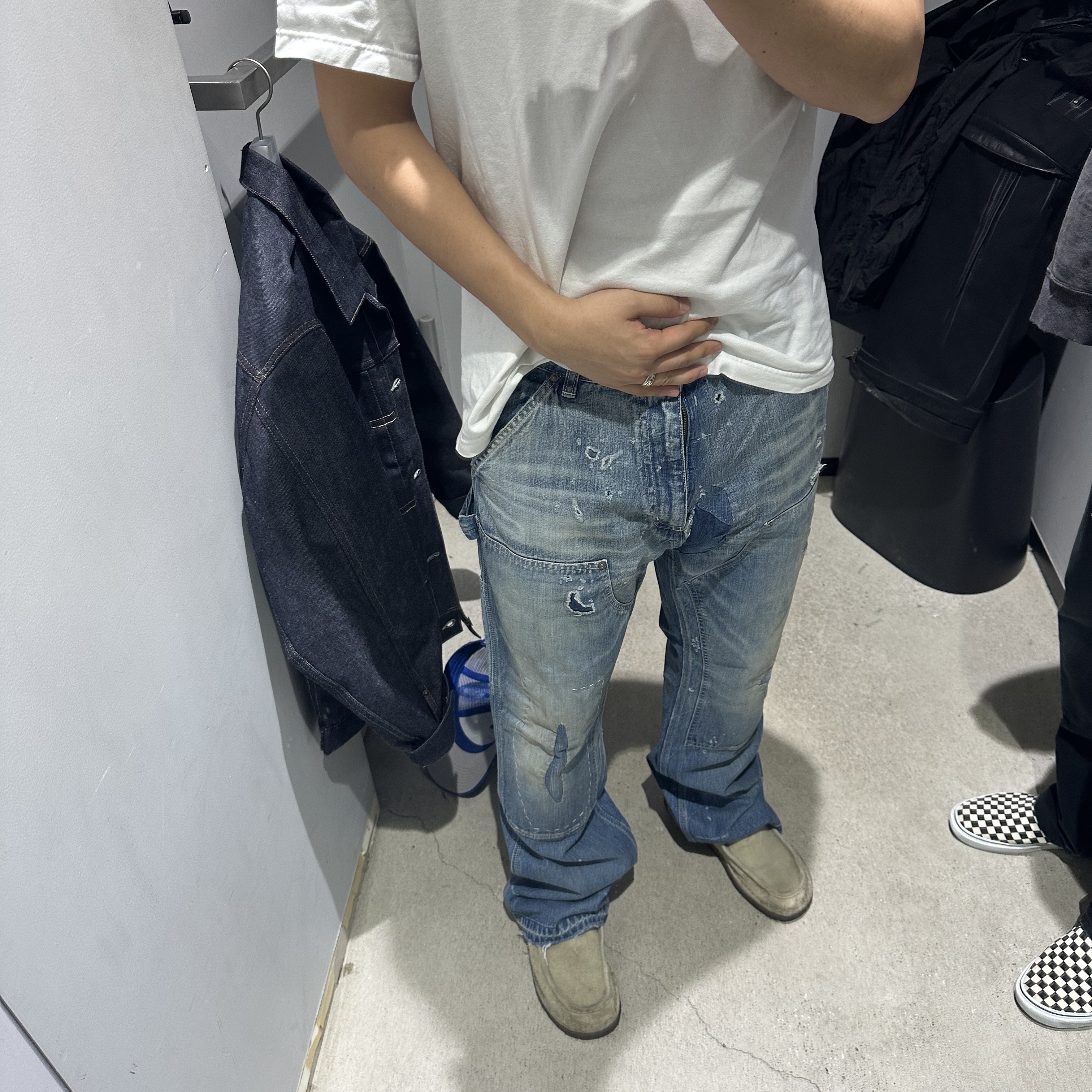 Saint Mxxxxxx Denim Double Knee Blue - 24AW 착용 스타일 - 2