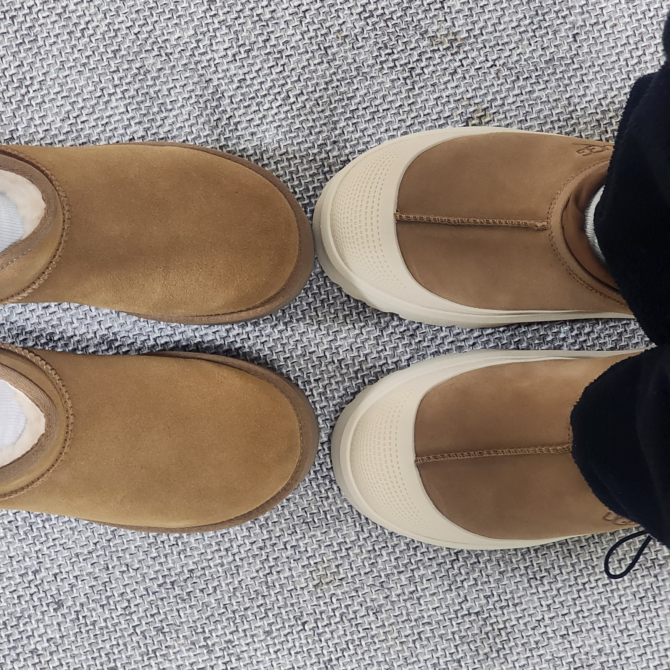 UGG Tasman Weather Hybrid Chestnut Whitecap, (W) UGG Classic Ultra Mini Platform Boots Chestnut 착용 스타일