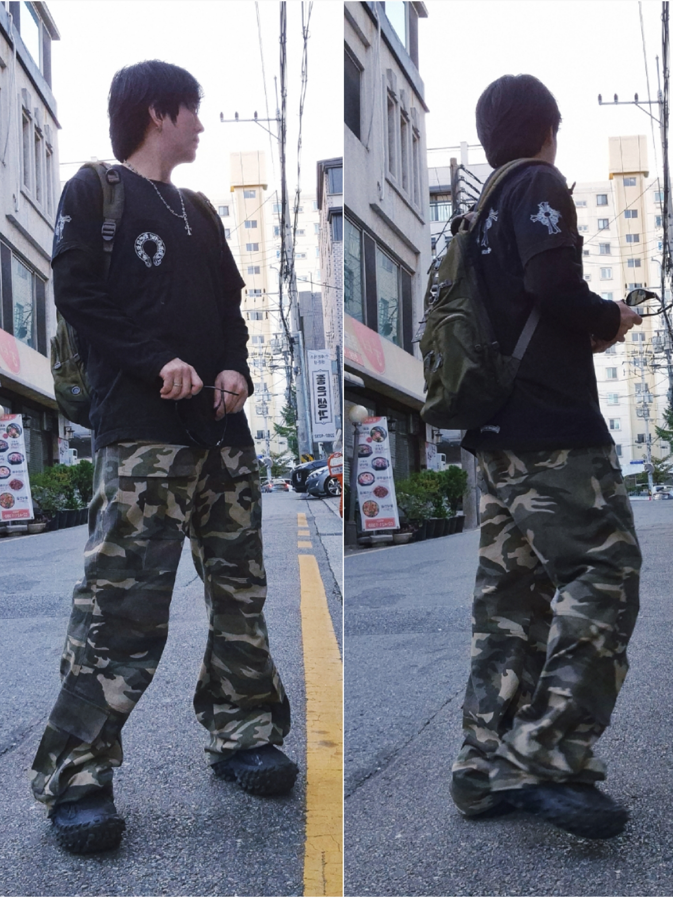 Balenciaga Defender Sneakers Black 착용 스타일 - 5
