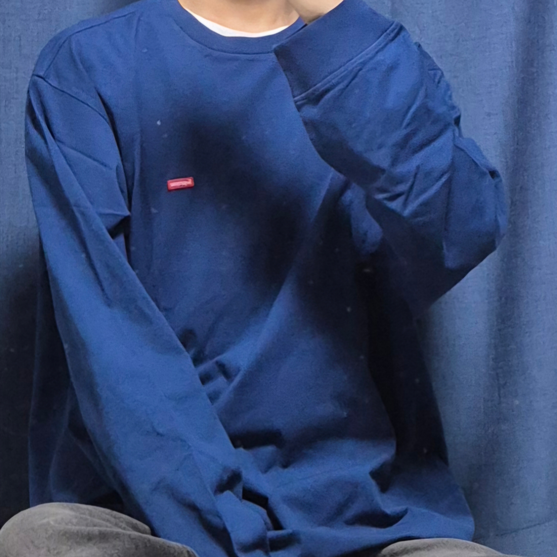 Supreme Small Box L/S T-Shirt Dark Royal - 24FW 착용 스타일 - 1
