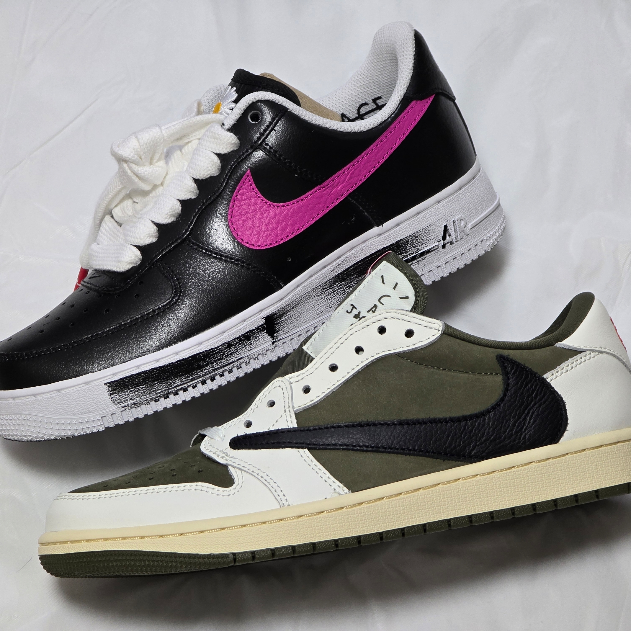 Jordan 1 x Travis Scott Retro Low OG SP Reverse Olive 착용 스타일