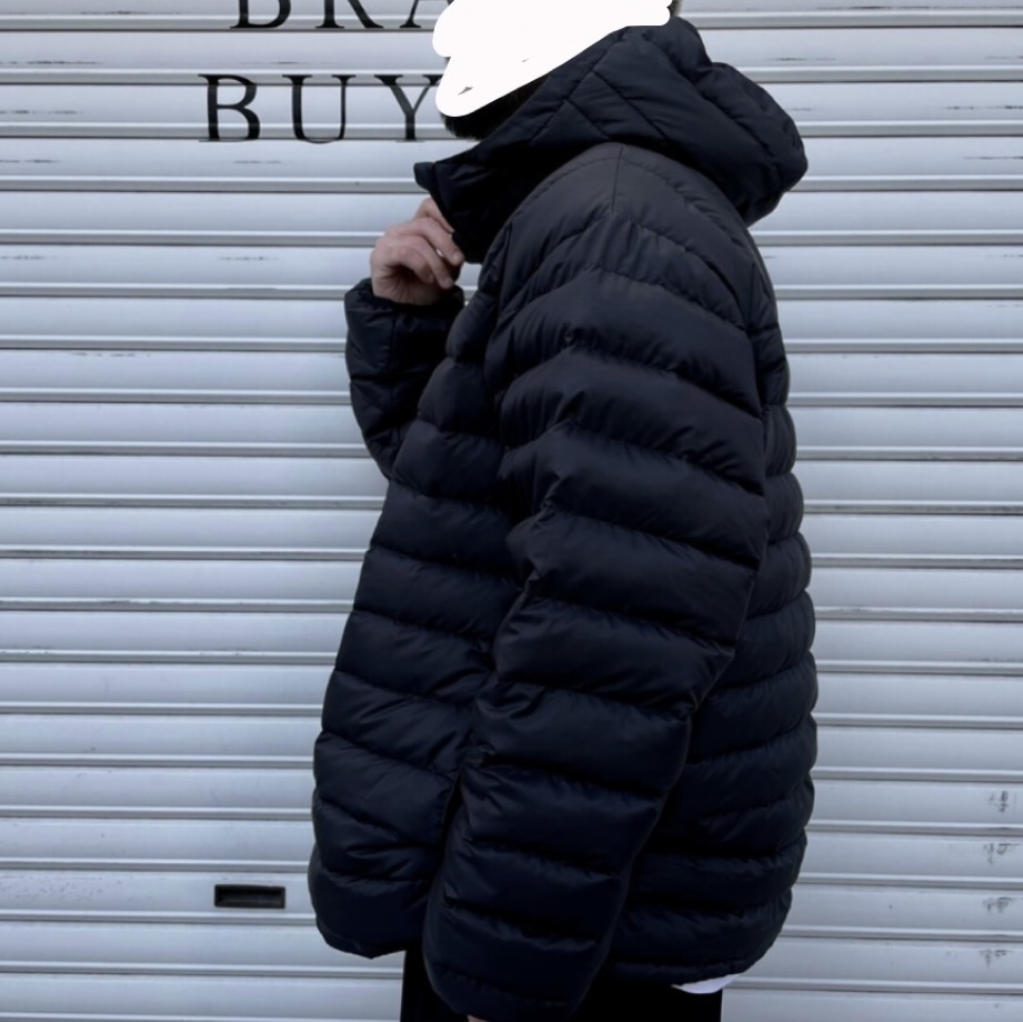 Supreme Micro Down Half Zip Hooded Pullover Black - 24FW 착용 스타일 - 4