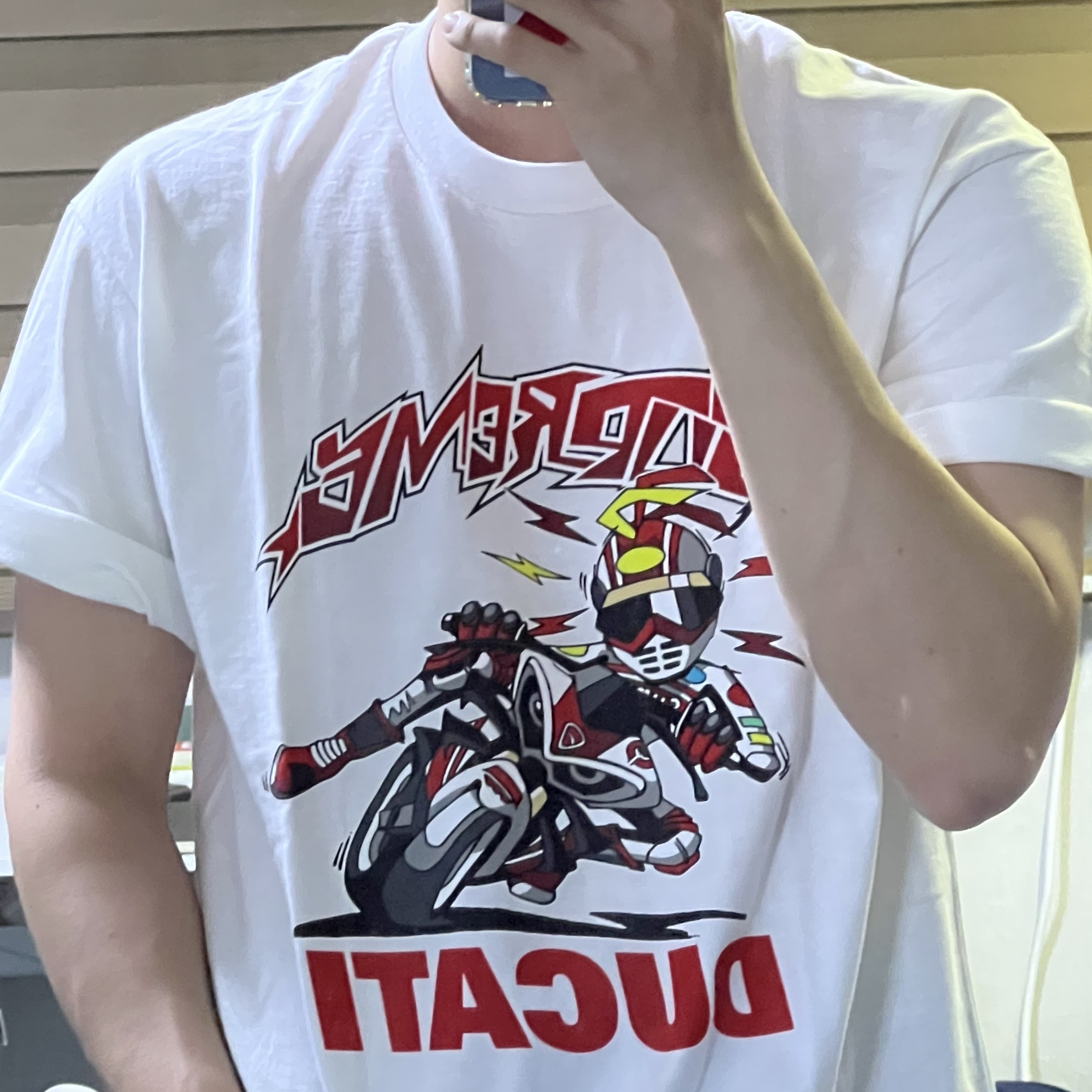 Supreme x Ducati Bike T-Shirt White - 24SS 착용 스타일