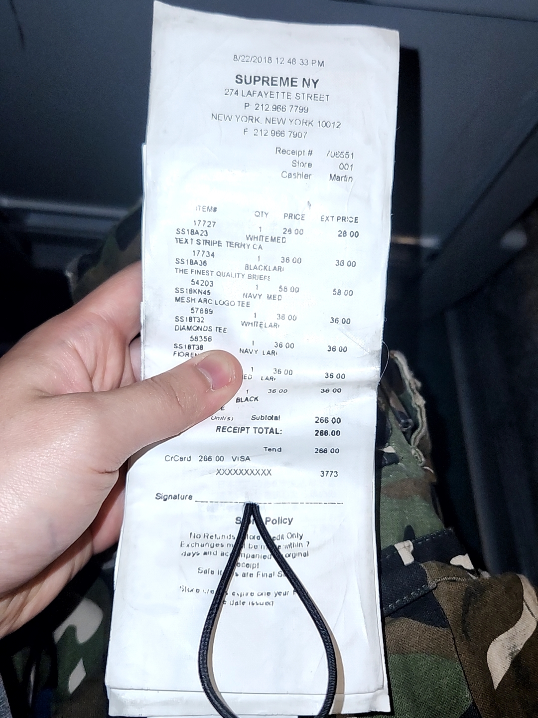 Supreme x MM6 Maison Margiela Receipt Wallet White - 24SS 착용 스타일