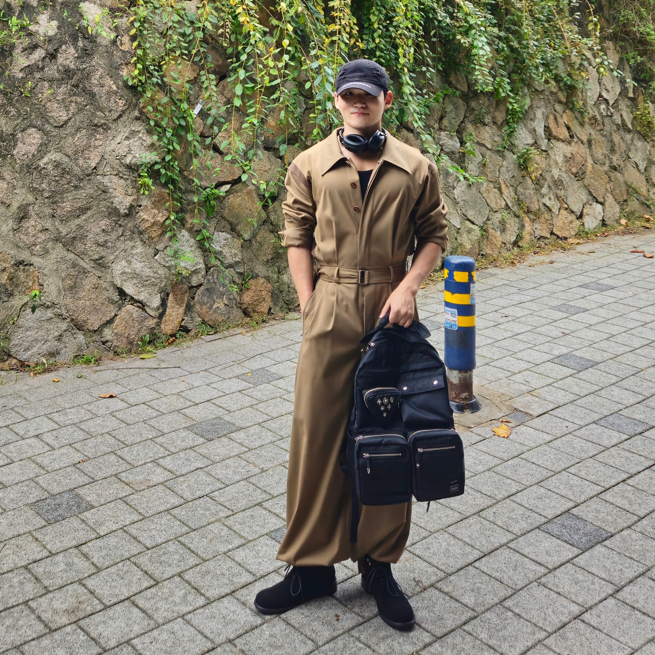 Porter x Toga Backpack Black 착용 스타일 - 1