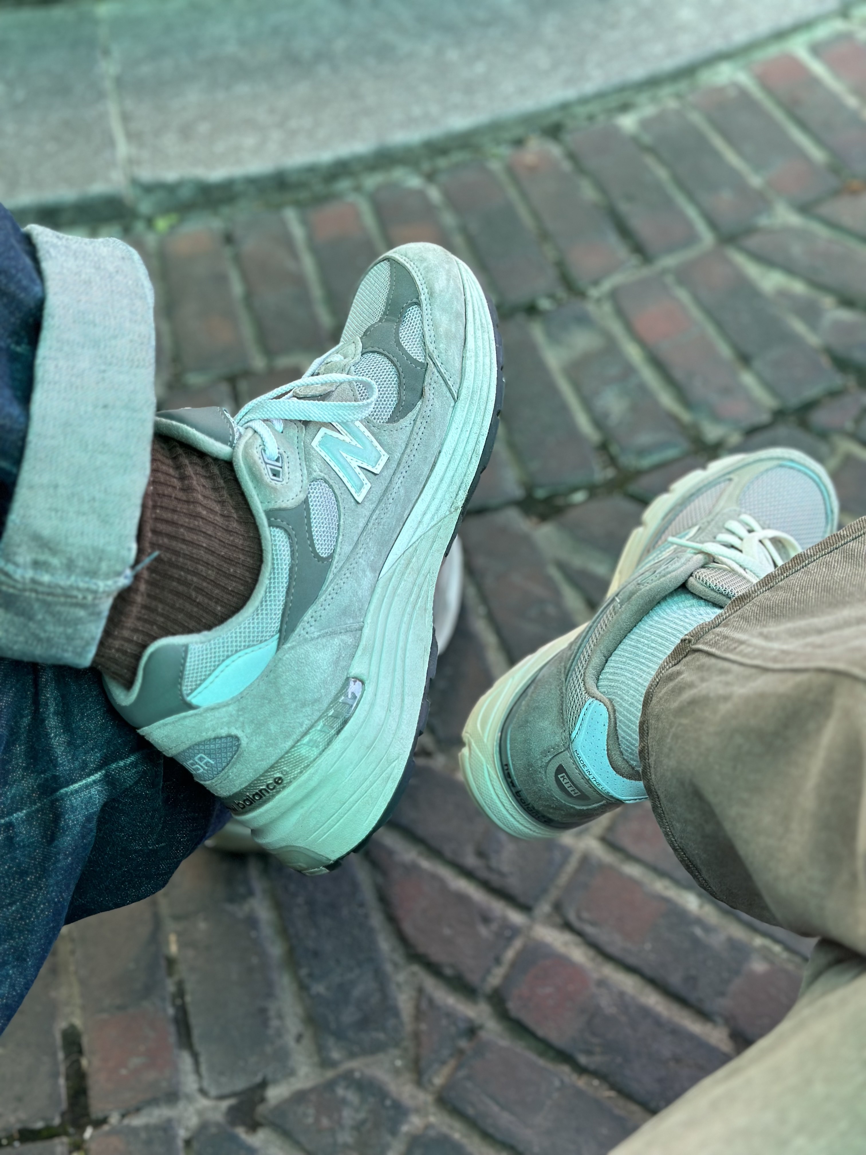 New Balance 992 Made in USA Grey - D Standard, New Balance x Kith 101 990v4 Made in USA Moonrock 착용 스타일