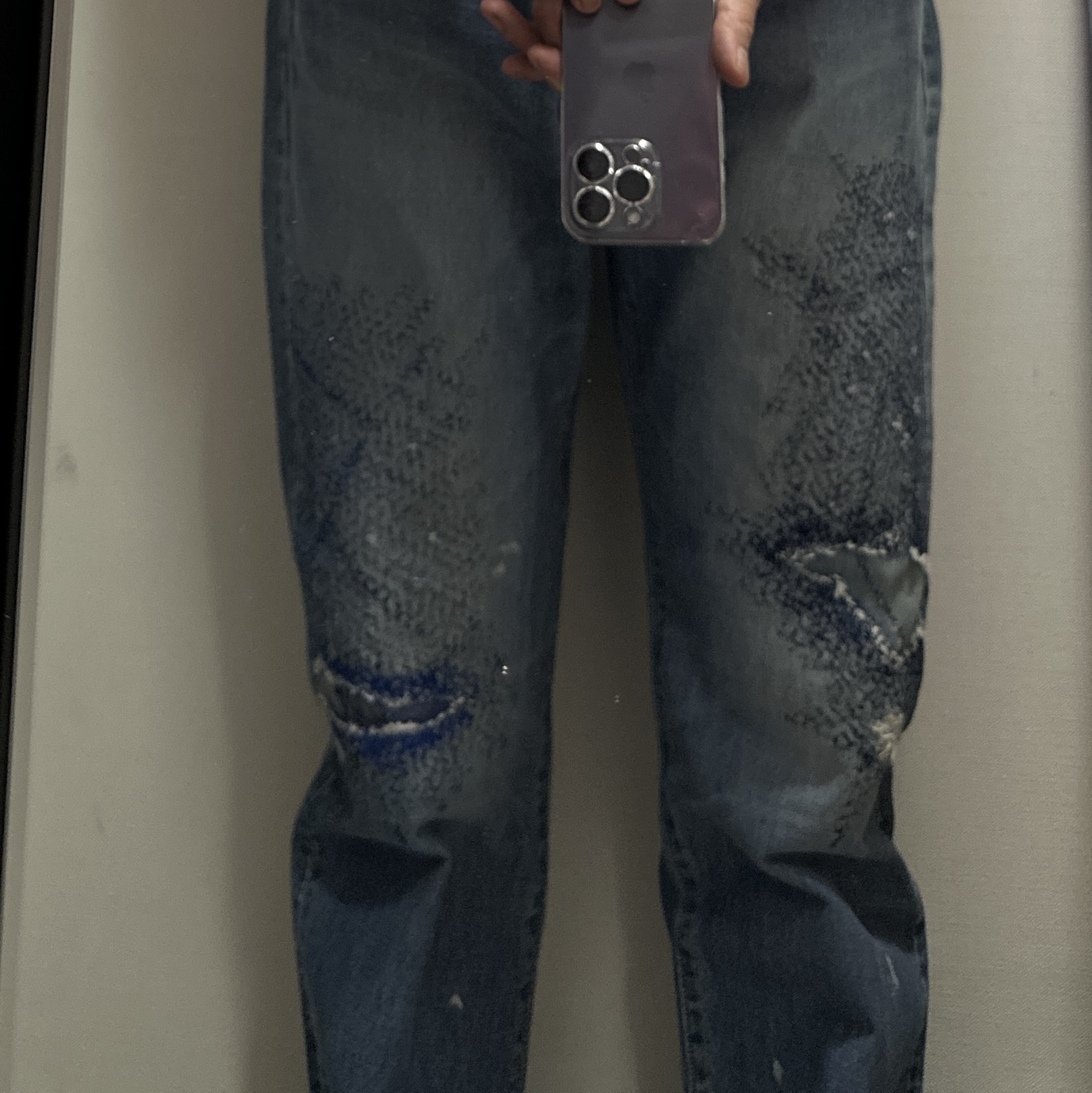 Kapital 14 oz. Denim 5P Monkey Cisco (3Year Processing) Indigo, Palace Spitfire Knit Pink - 23SS 착용 스타일