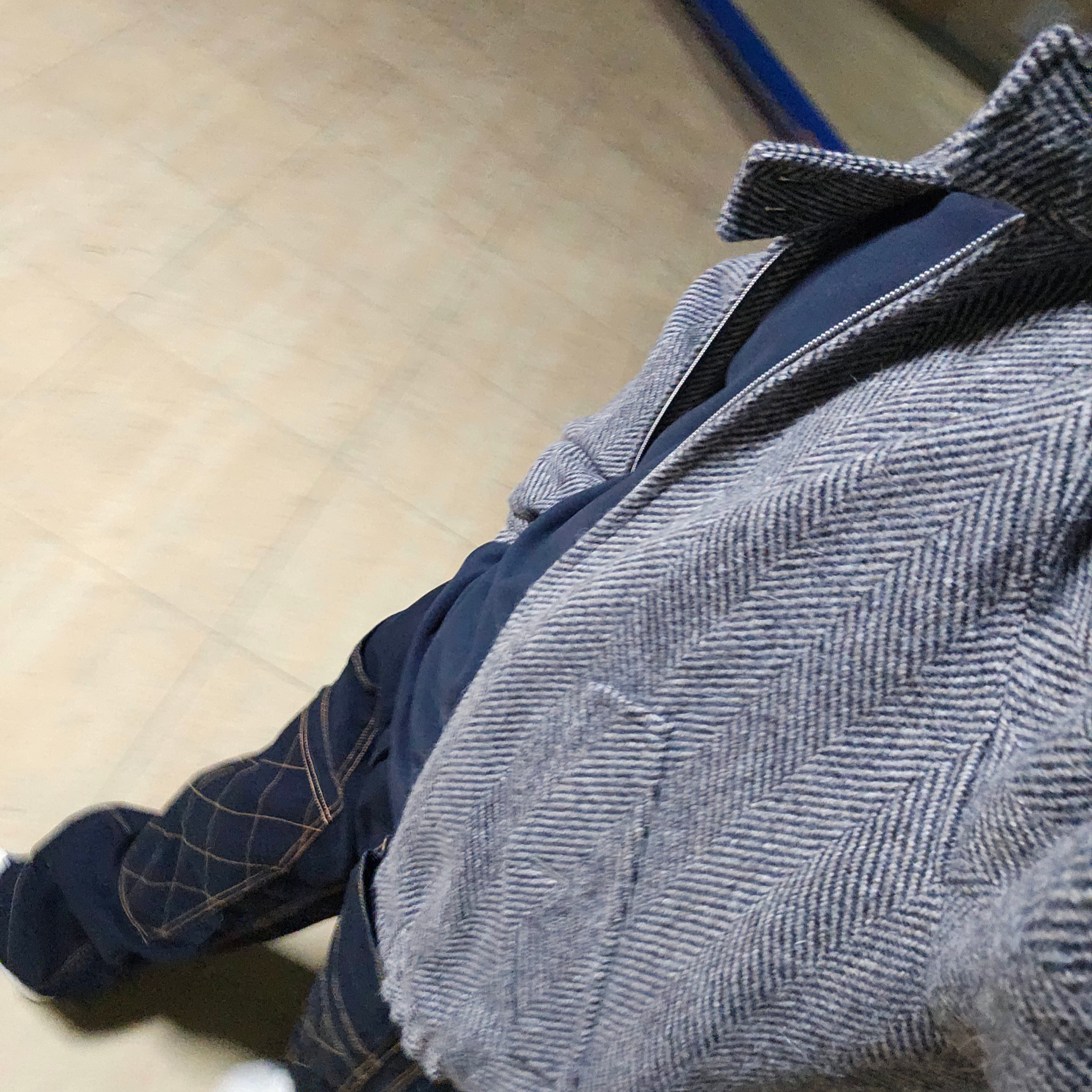 Auralee Lama Shetland Wool Tweed Zip Blouson Khaki Tweed, Kapital Thin Canvas Lumber Pants Black 착용 스타일