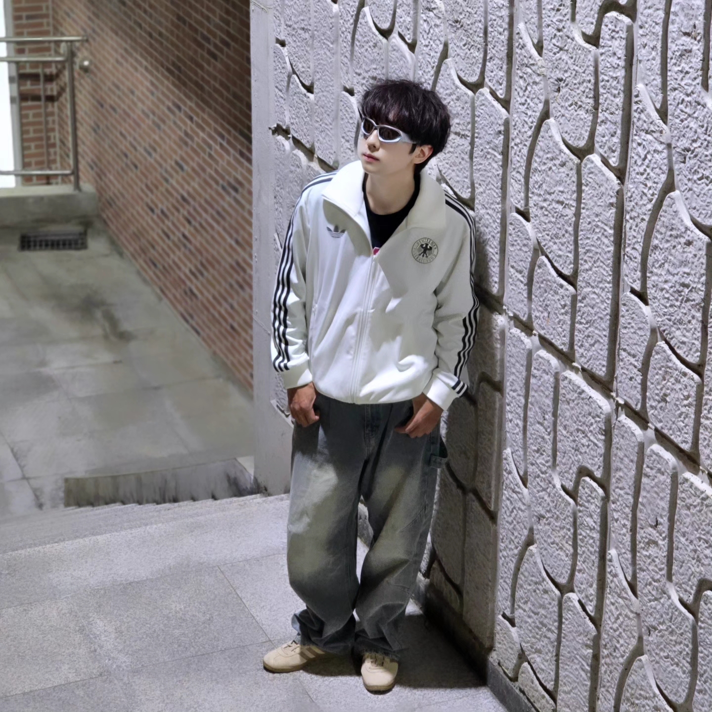 Adidas German Beckenbauer Track Top Off White - KR Sizing, Adidas German Beckenbauer Track Top Off White - US Sizing 착용 스타일 - 4