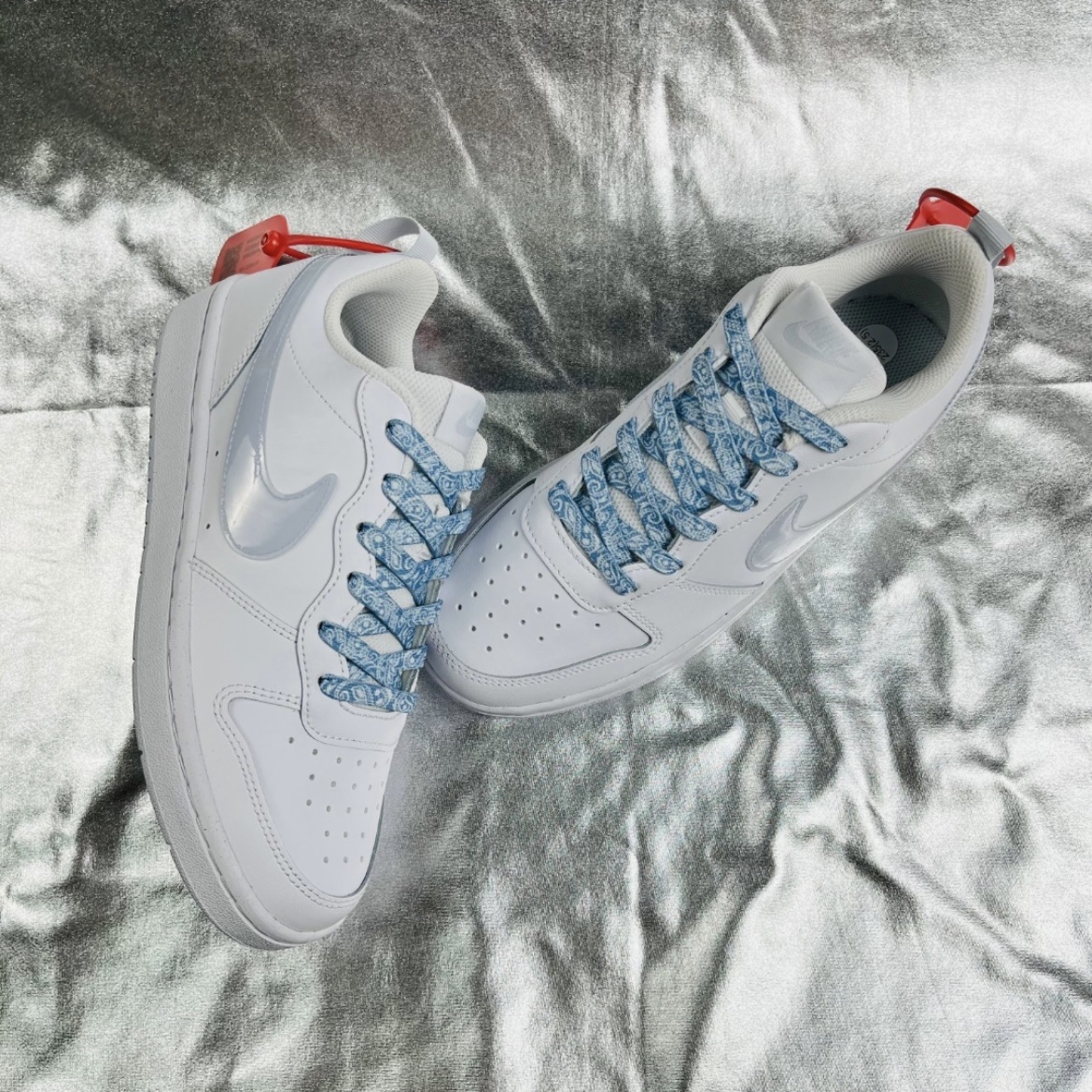 (GS) Nike Court Borough Low Recraft Triple White 착용 스타일 - 1