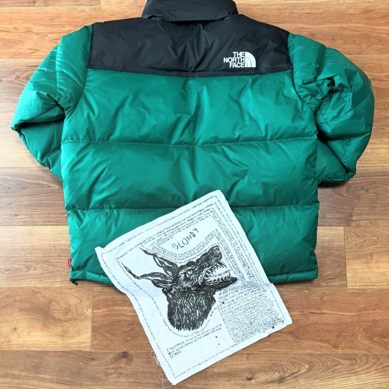 Supreme x The North Face Nuptse Jacket Green - 24FW 착용 스타일 - 2