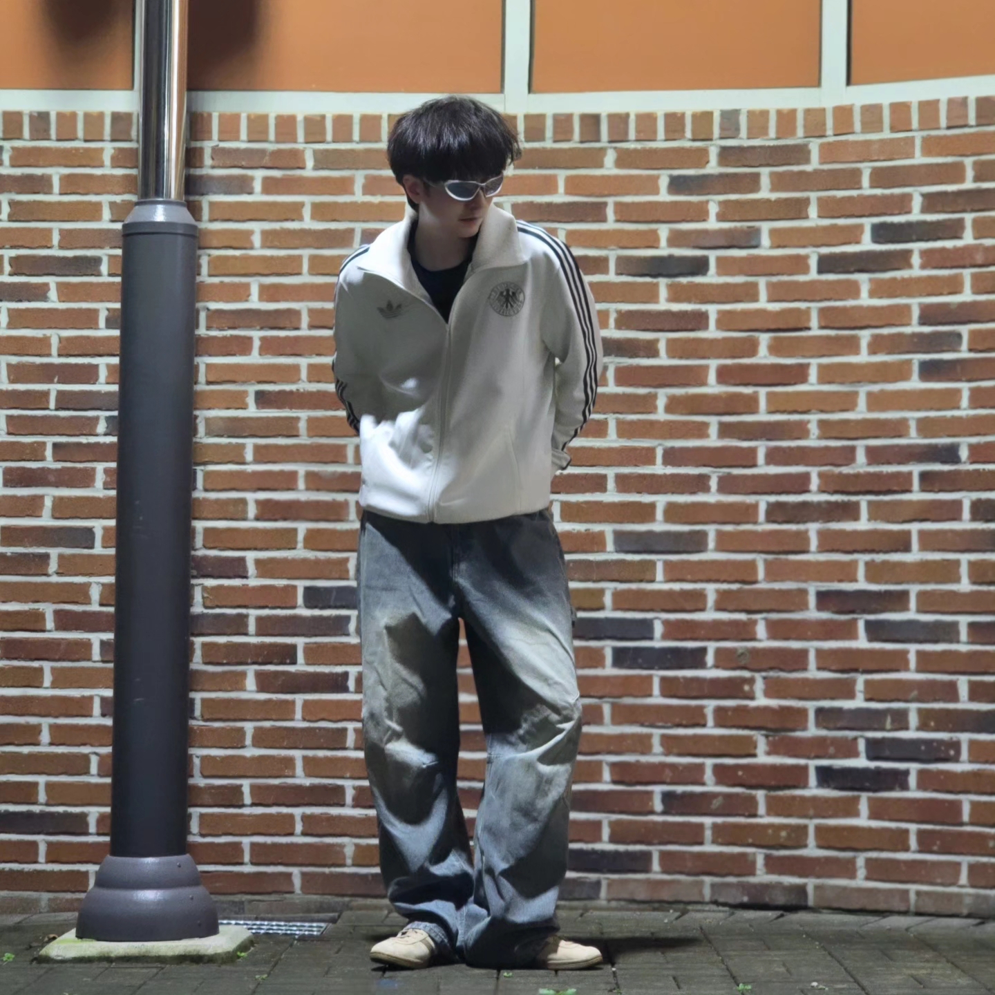 Adidas German Beckenbauer Track Top Off White - KR Sizing, Adidas German Beckenbauer Track Top Off White - US Sizing 착용 스타일 - 6