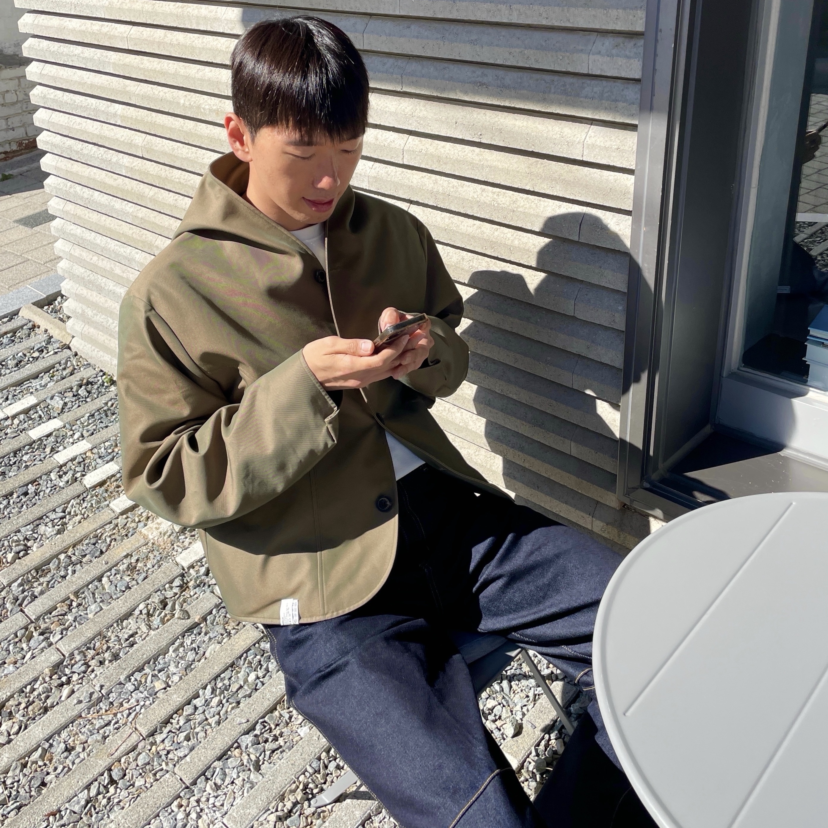 Ader Error Koven Jacket Khaki 착용 스타일