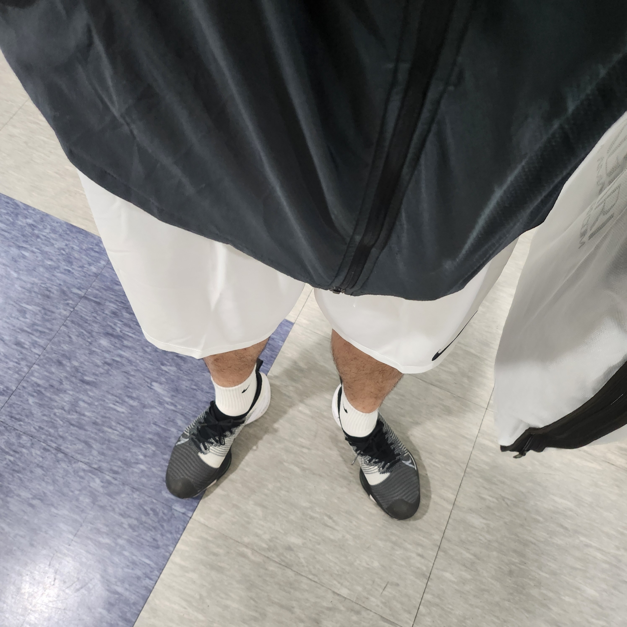 Nike Dri-Fit Park 3 Shorts White, Nike ZoomX VaporFly Next% Black 착용 스타일