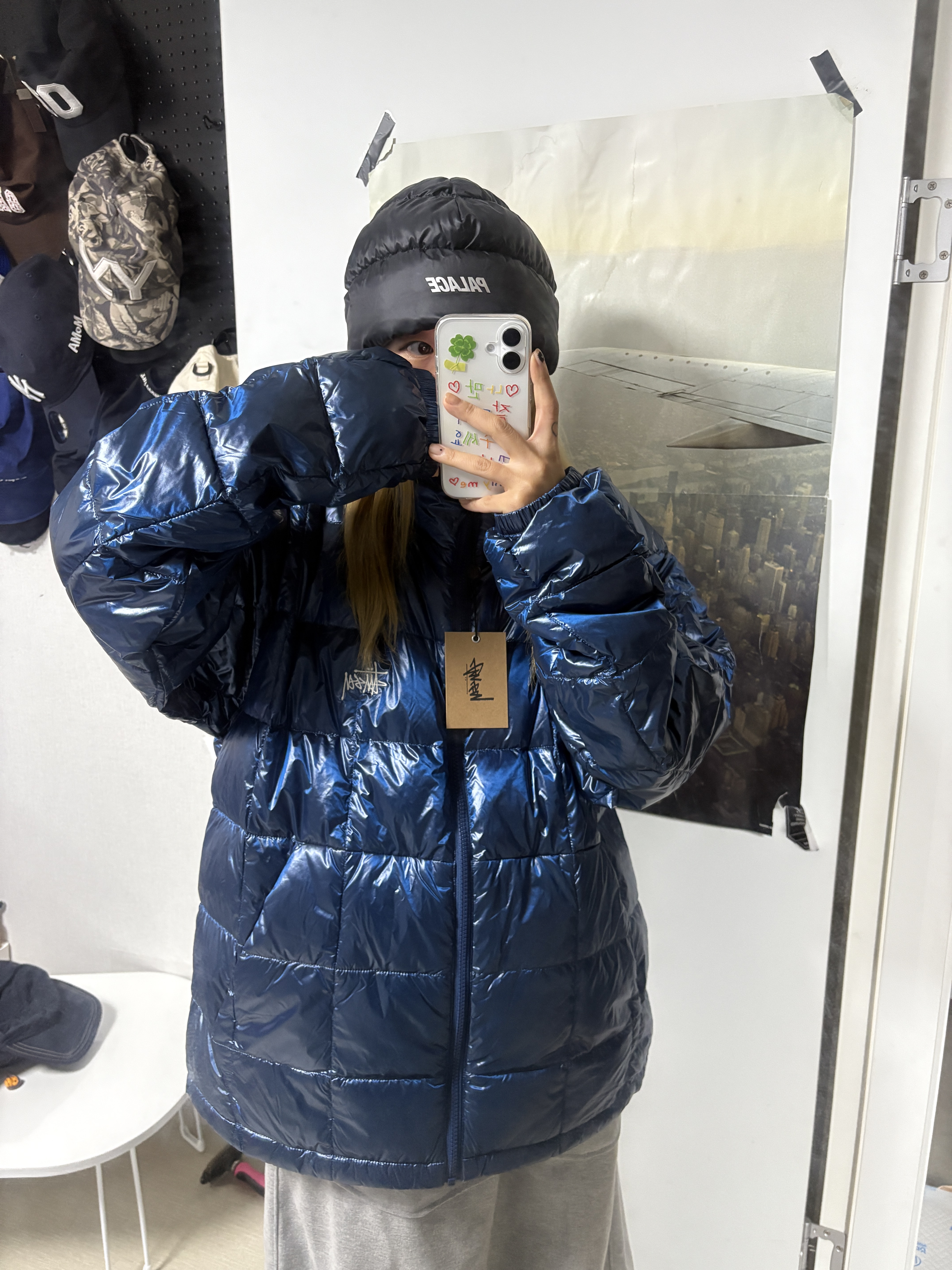 Palace Pertex Puffa Beanie Black - 24FW 착용 스타일