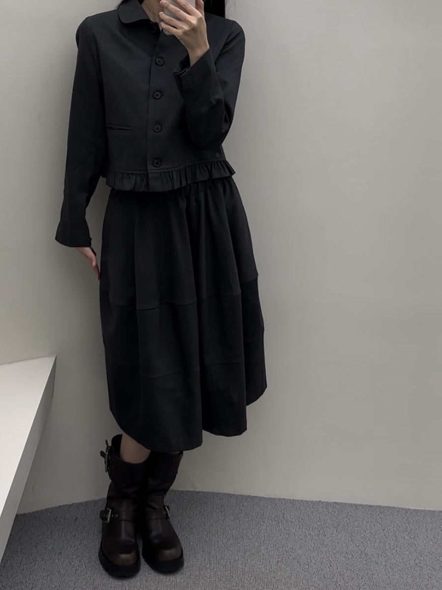 (W) Zara Buckled Biker Flat Ankle Boots Brown 착용 스타일 - 2