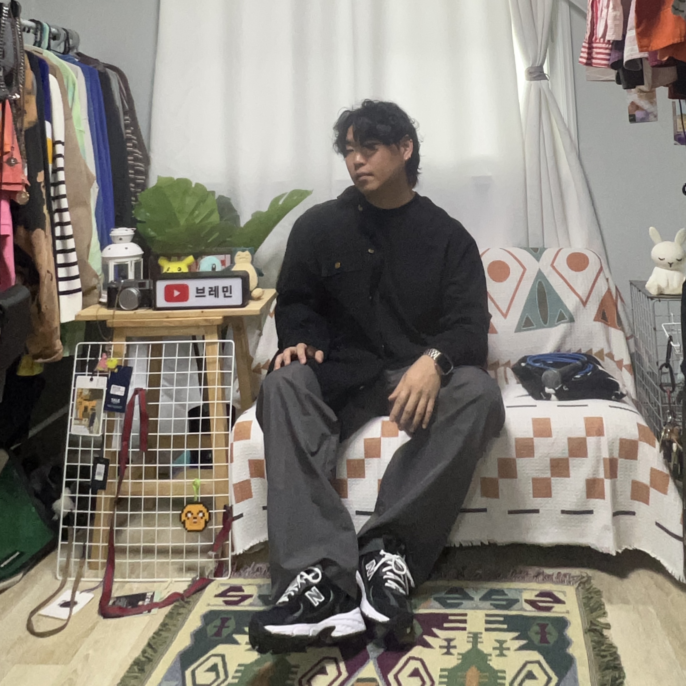 AAA Heavy Cotton 1304 Long Sleeve T-Shirt White Black (2Pack) 착용 스타일