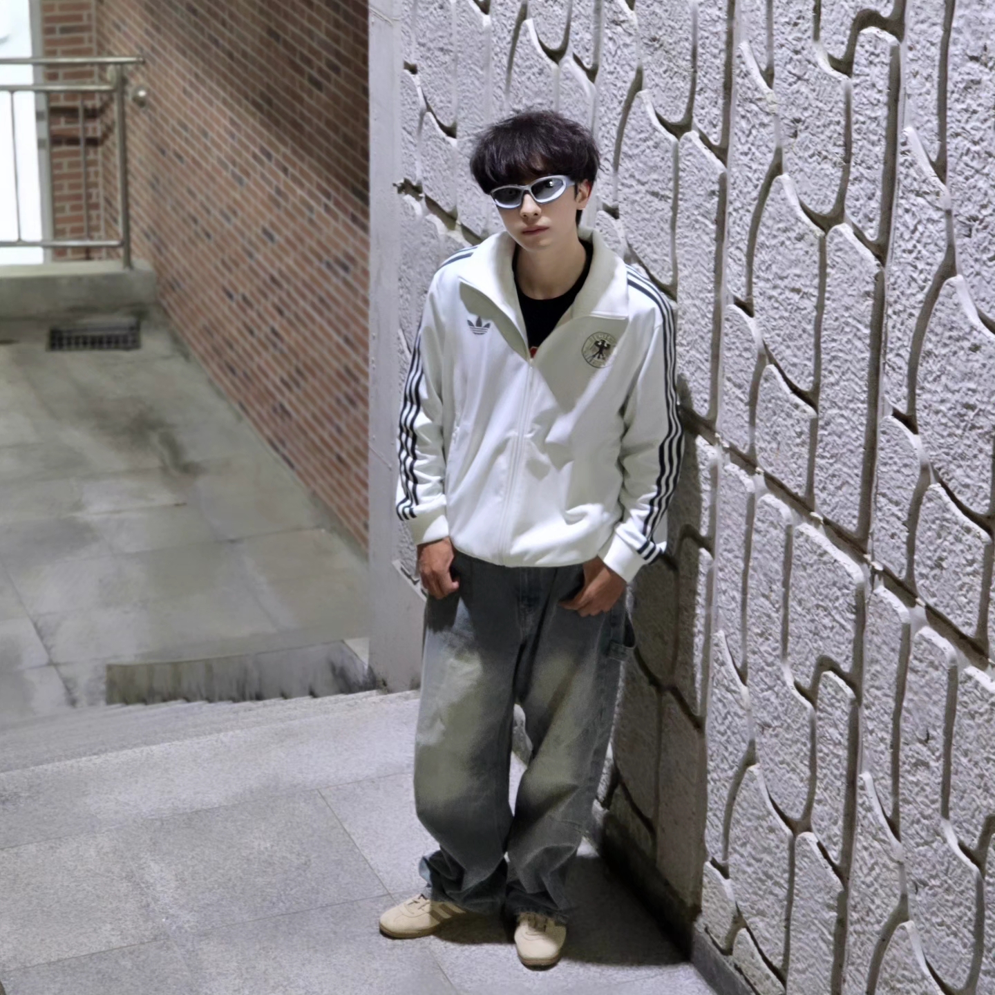 Adidas German Beckenbauer Track Top Off White - KR Sizing, Adidas German Beckenbauer Track Top Off White - US Sizing 착용 스타일 - 5