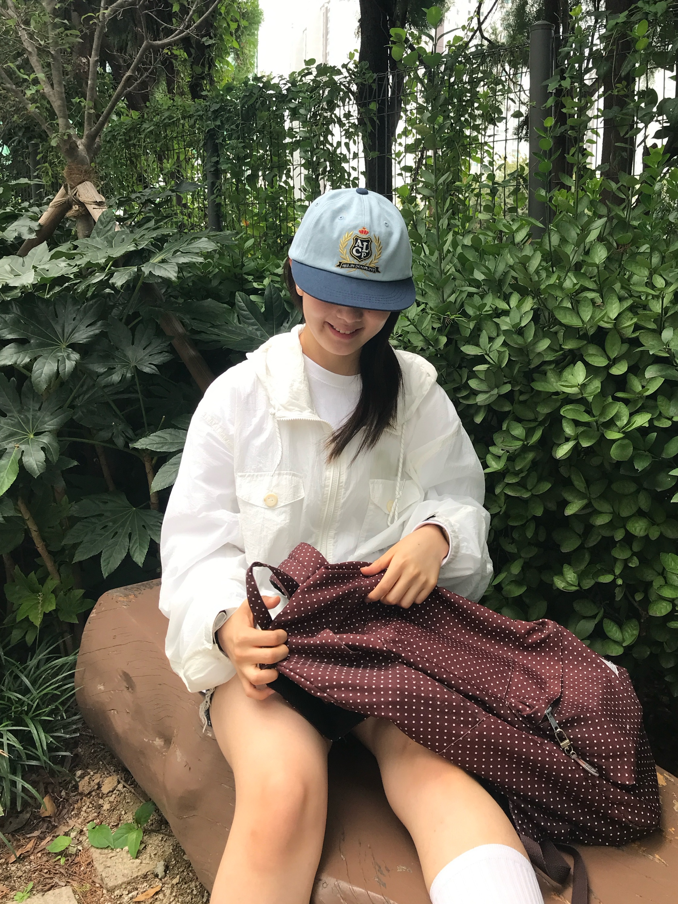Allincomplete ALCP High School Cap Navy & Sky Blue 착용 스타일 - 2