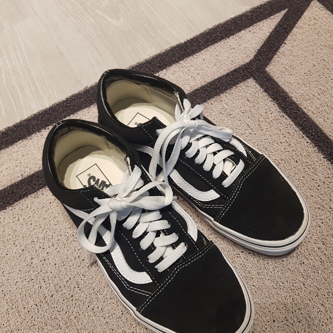 Vans Old Skool Canvas Black True White 착용 스타일