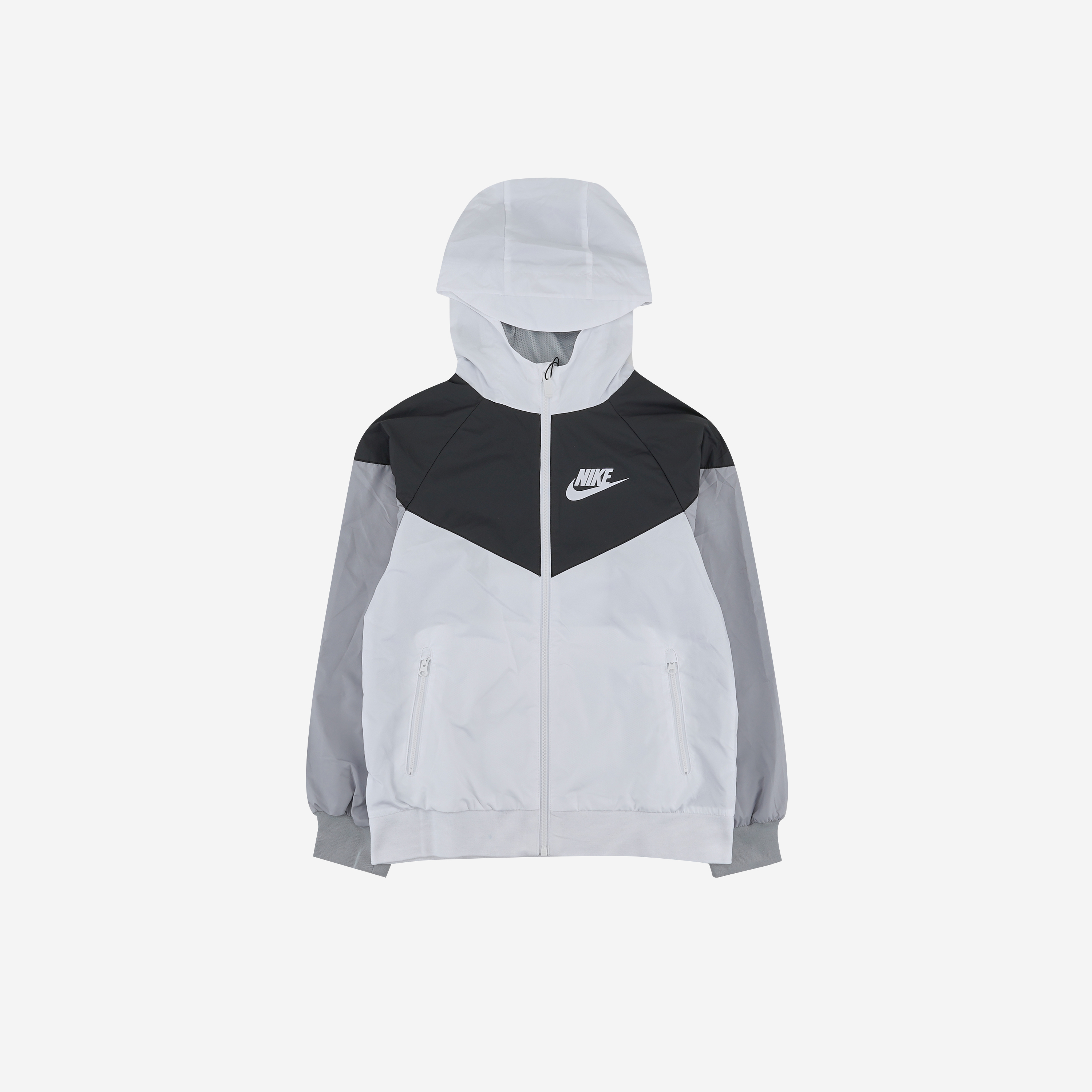 (Kids) Nike NSW Windrunner Jacket White Black Wolf Grey