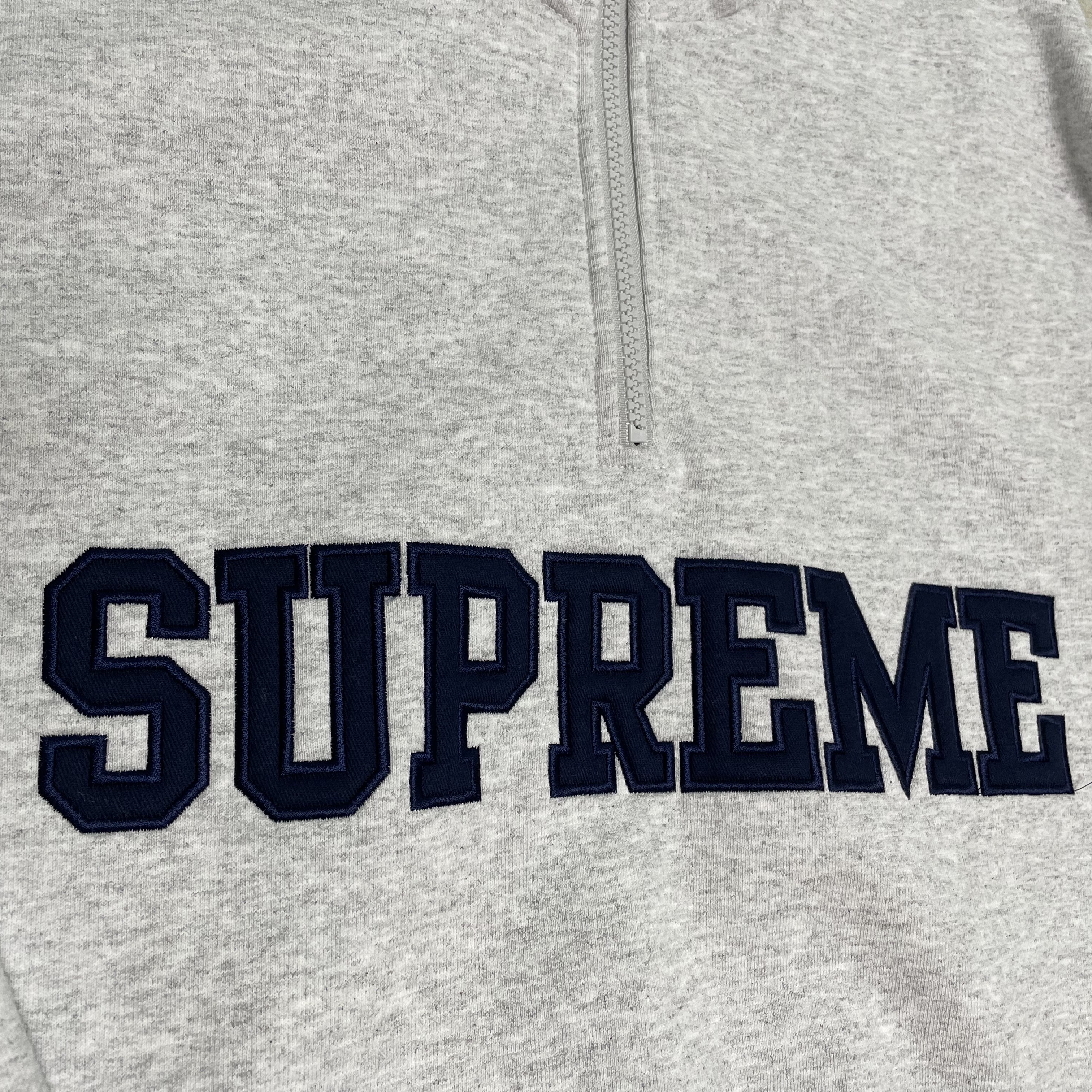 Supreme Collegiate Half Zip Pullover Ash Grey - 24FW 착용 스타일 - 2