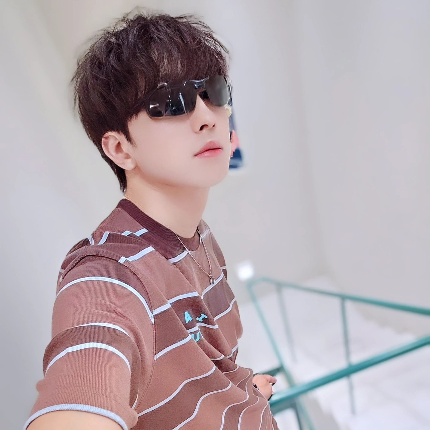 IAB Studio Striped T-Shirt Brown, Samsung Galaxy S24 Ultra 512GB Titanium Yellow (Korean Ver.) 착용 스타일 - 5
