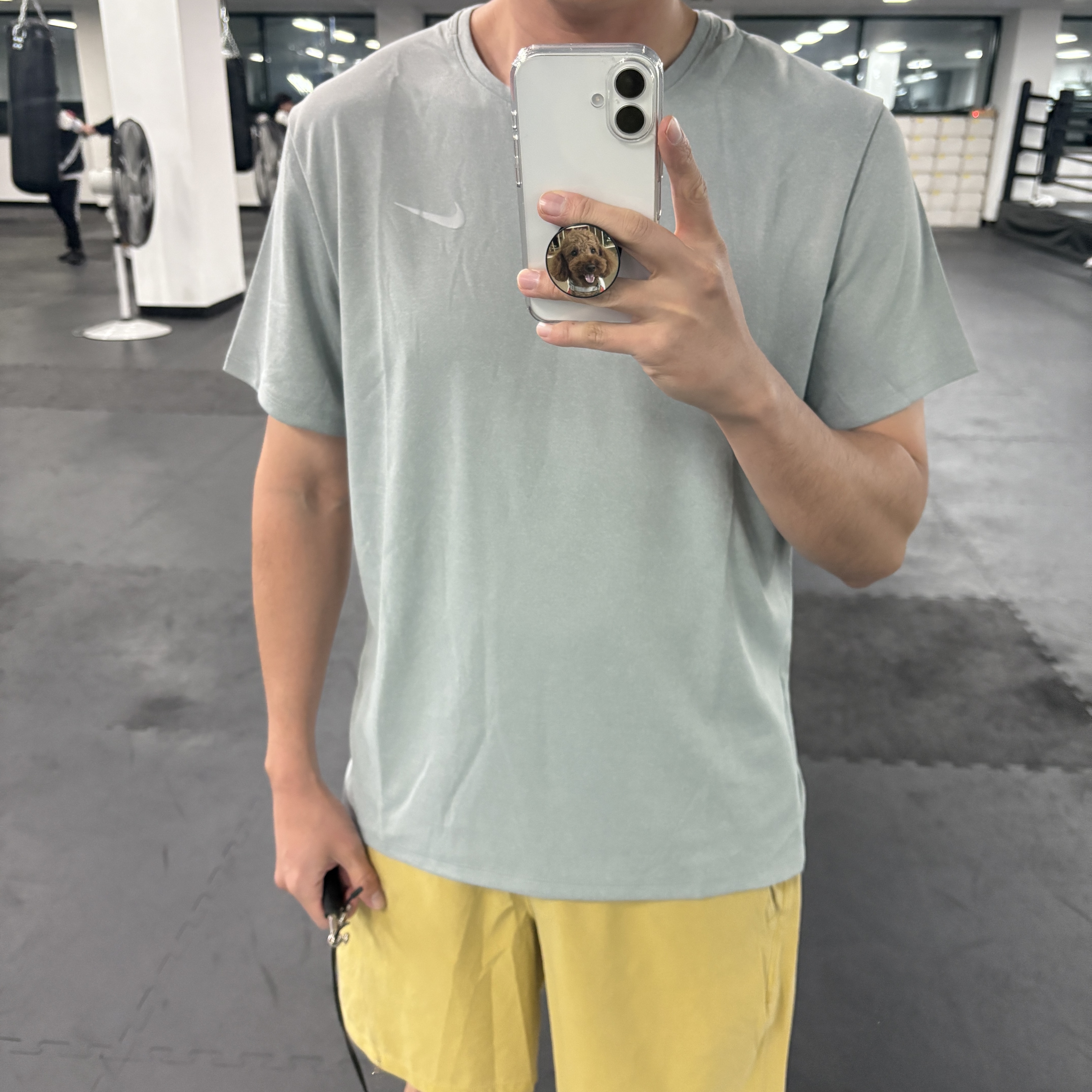 Nike Dri-Fit UV Miler Short Sleeve Running Top Grey Fog - Asia 착용 스타일 - 1