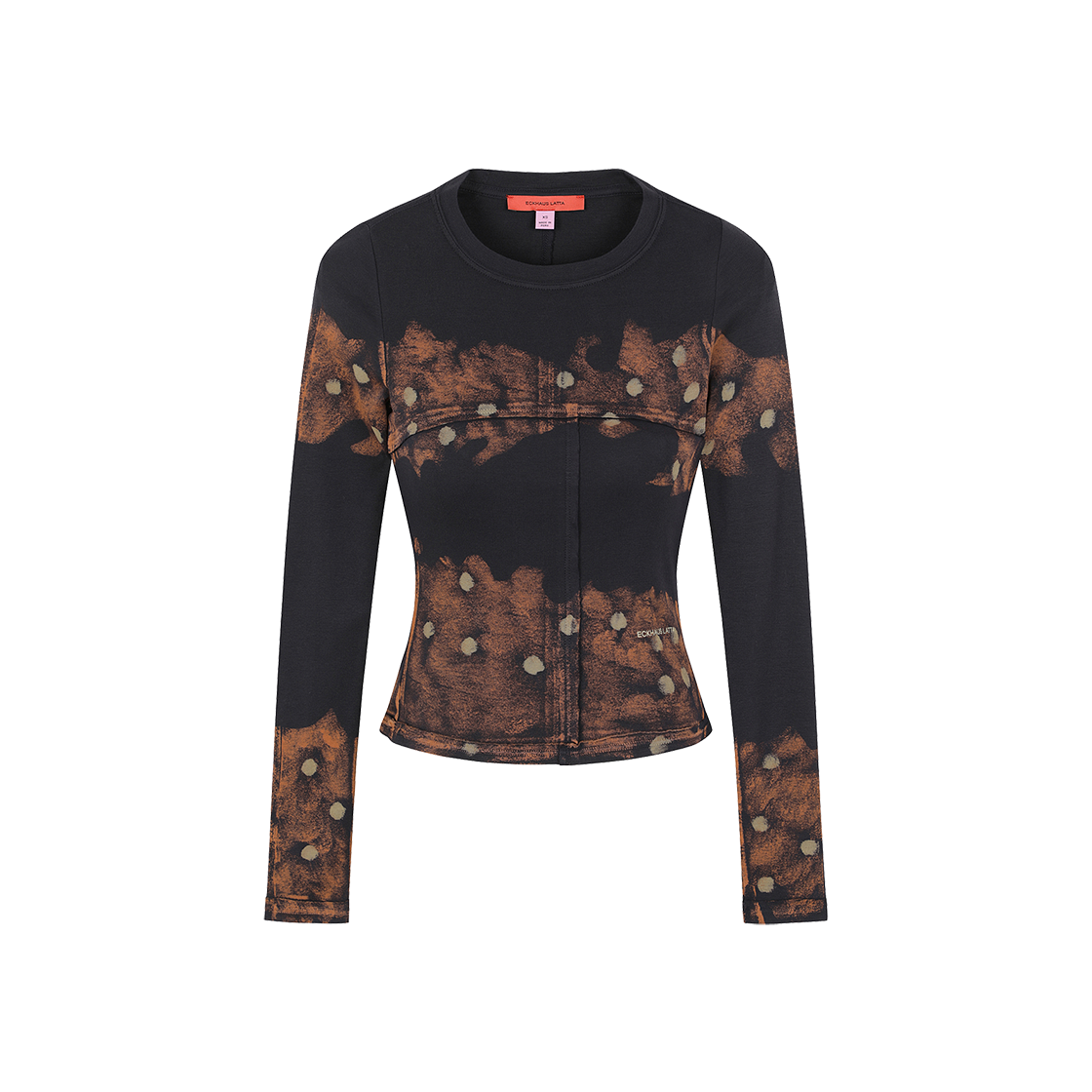 KM4DTSLEL04BK Eckhaus Latta Lapped Baby Crewneck Bouquet - 24FW