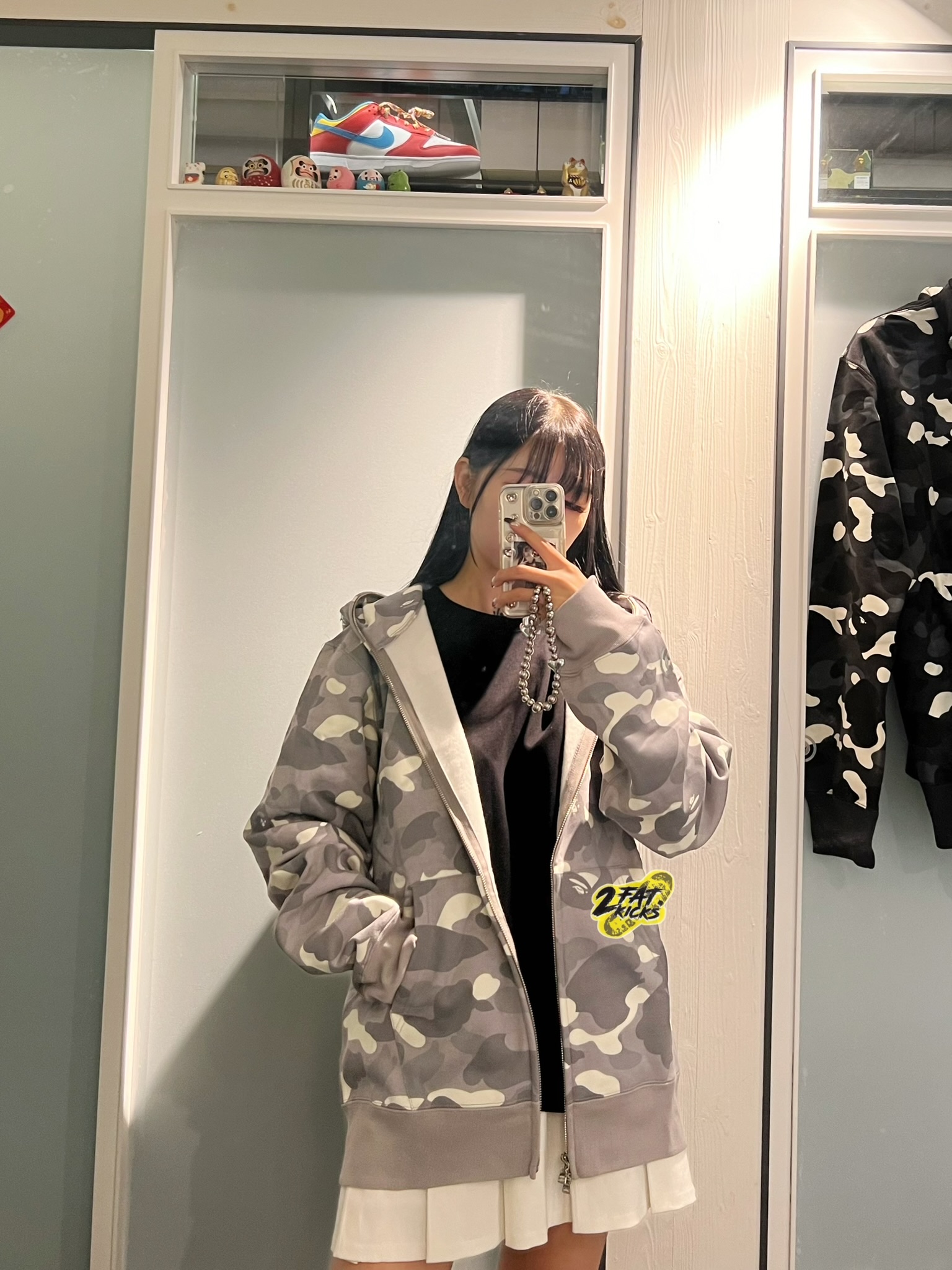 BAPE City Camo Shark Full Zip Hoodie Black, BAPE City Camo Shark Full Zip Hoodie Grey 착용 스타일 - 2