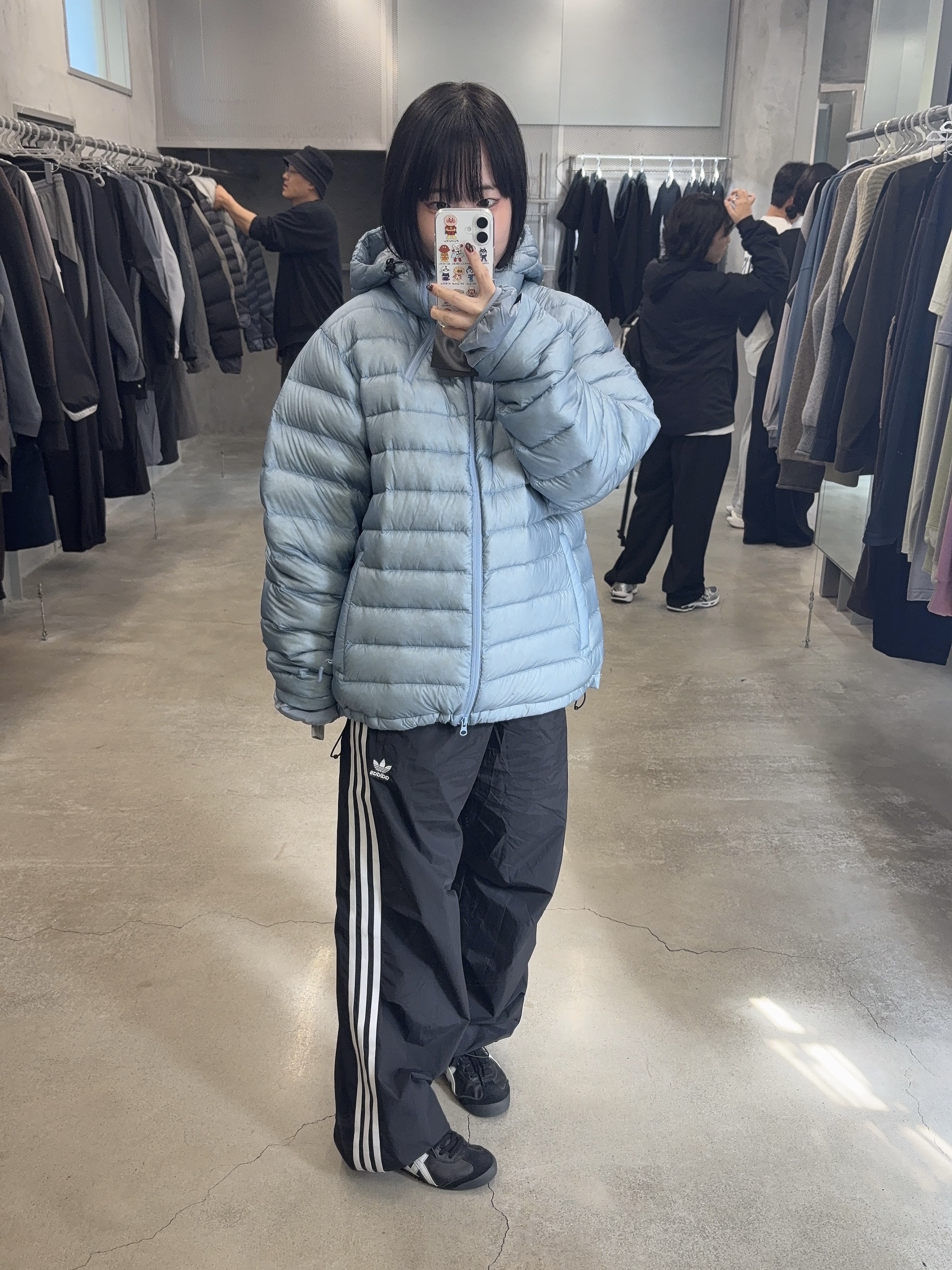 Sansan Gear Suffix Puffer Jacket Sky Blue - 24FW 착용 스타일 - 2